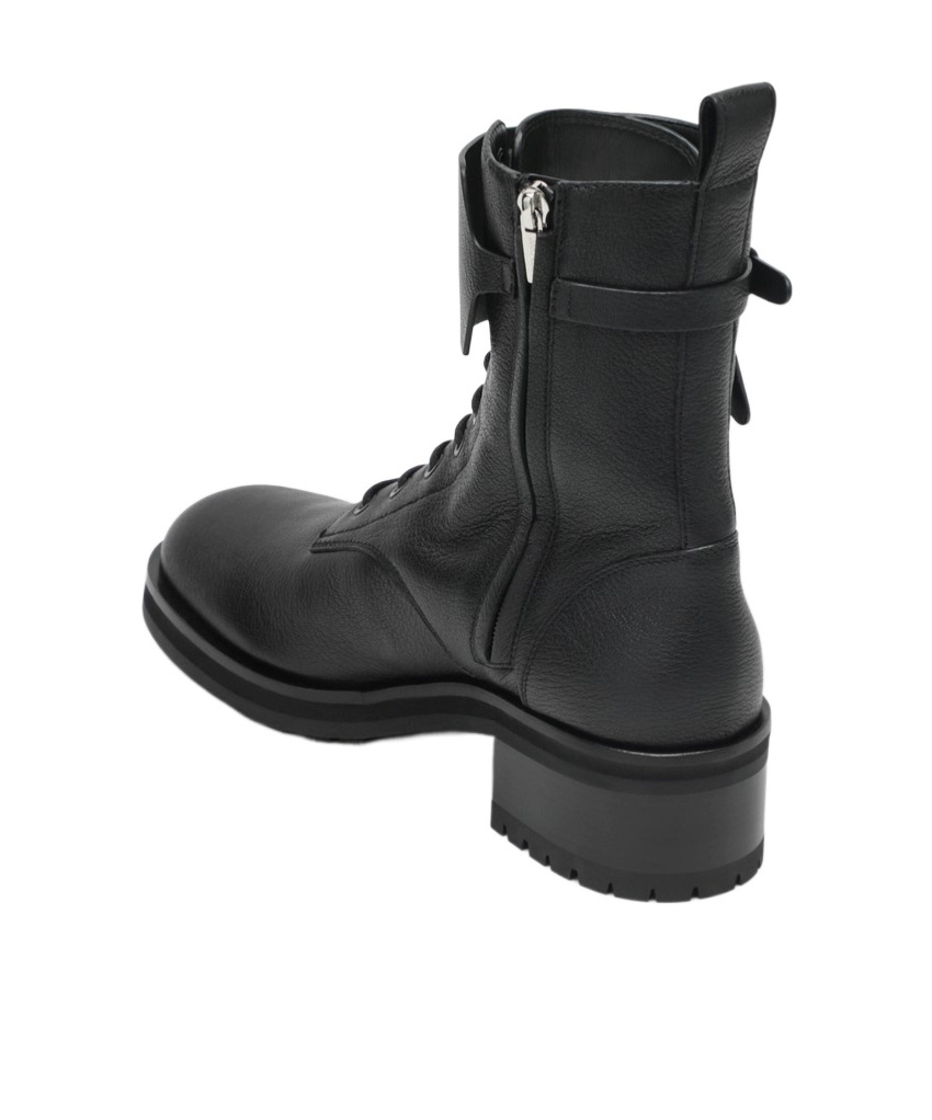 Jimmy Choo Round Toe Flat Leather Ankle Boots In Black
