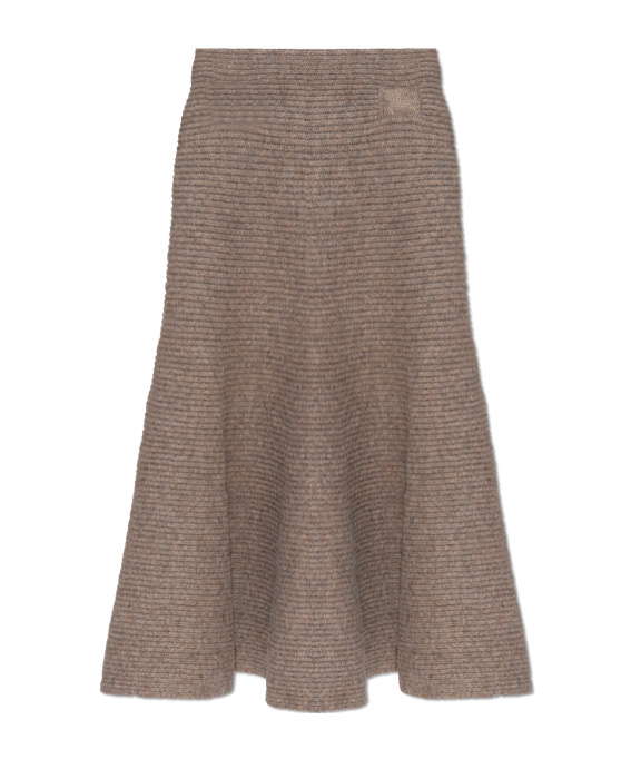 Burberry Knitted Wool-blend Midi Skirt In Brown