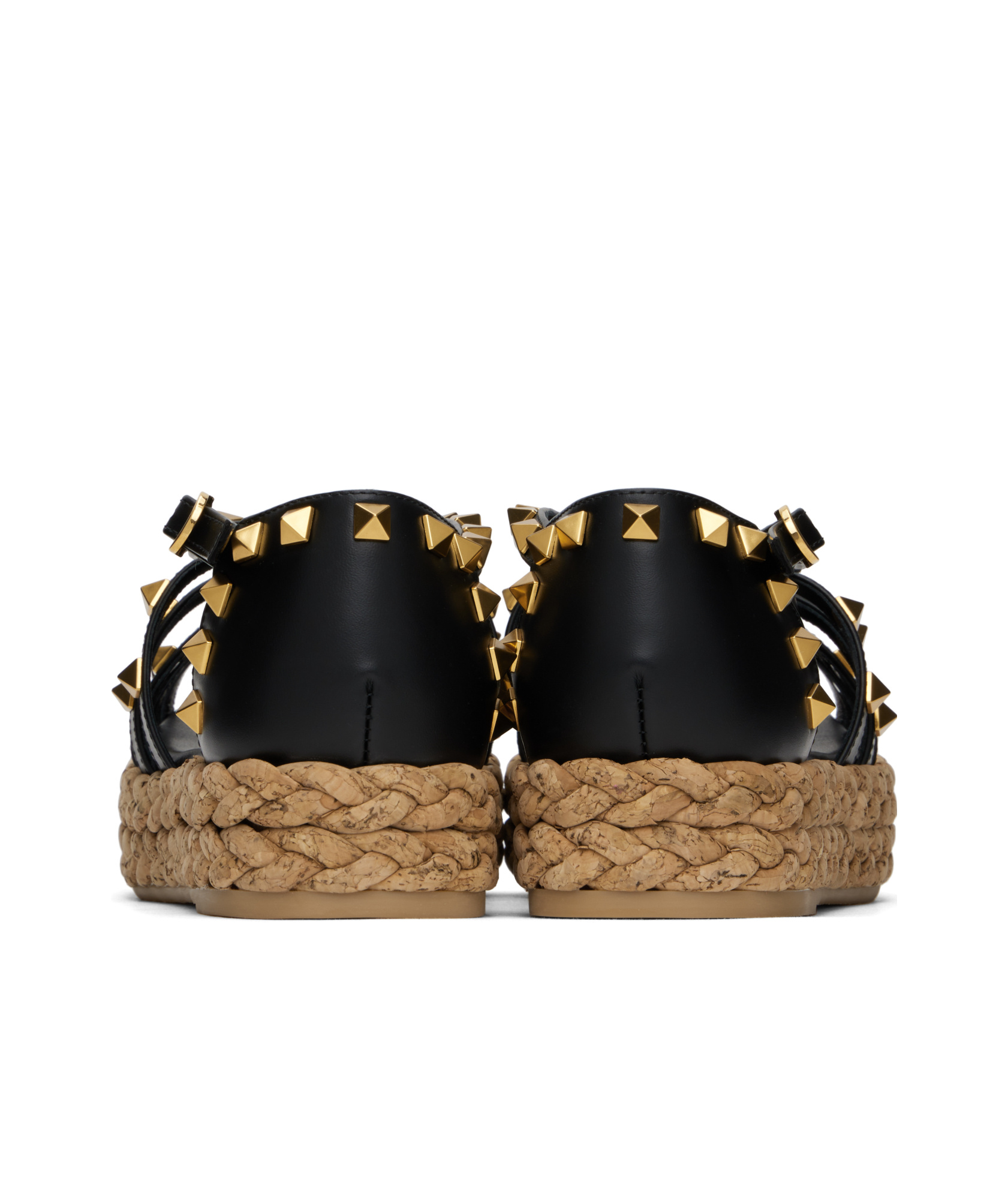 Shop Valentino Rockstud Buckle Detailed Flat Shoes In Black