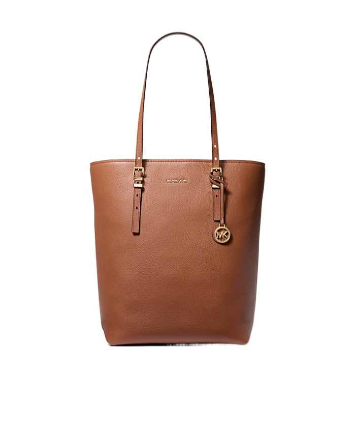 Shop Michael Michael Kors Quinn Large Pebbled Leather Tote Bag In Luggage