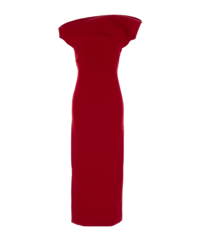 Magda Butrym Off-shoulder Midi Dress In Red