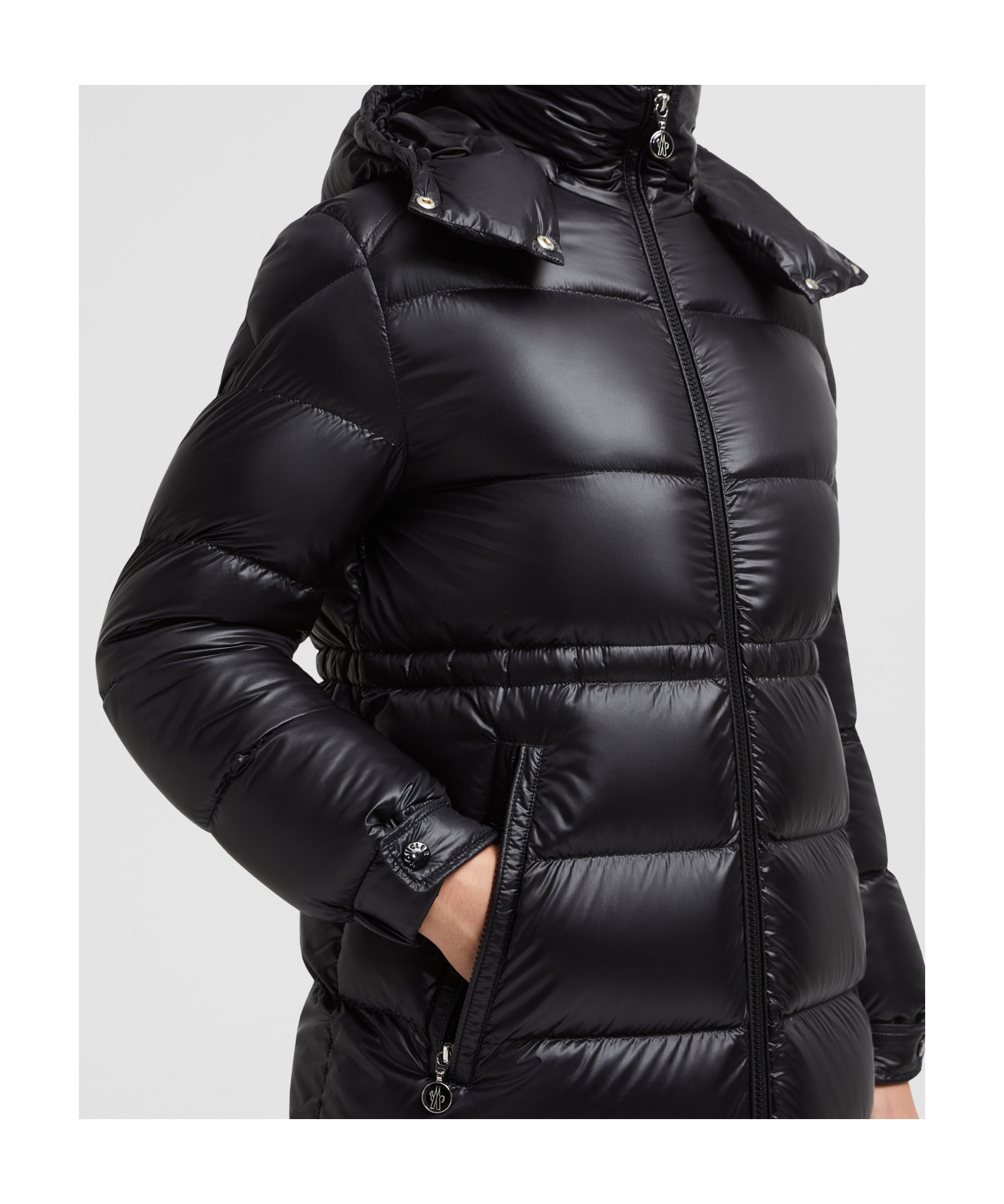Shop Moncler Meillon Hooded Long Down Jacket In Black