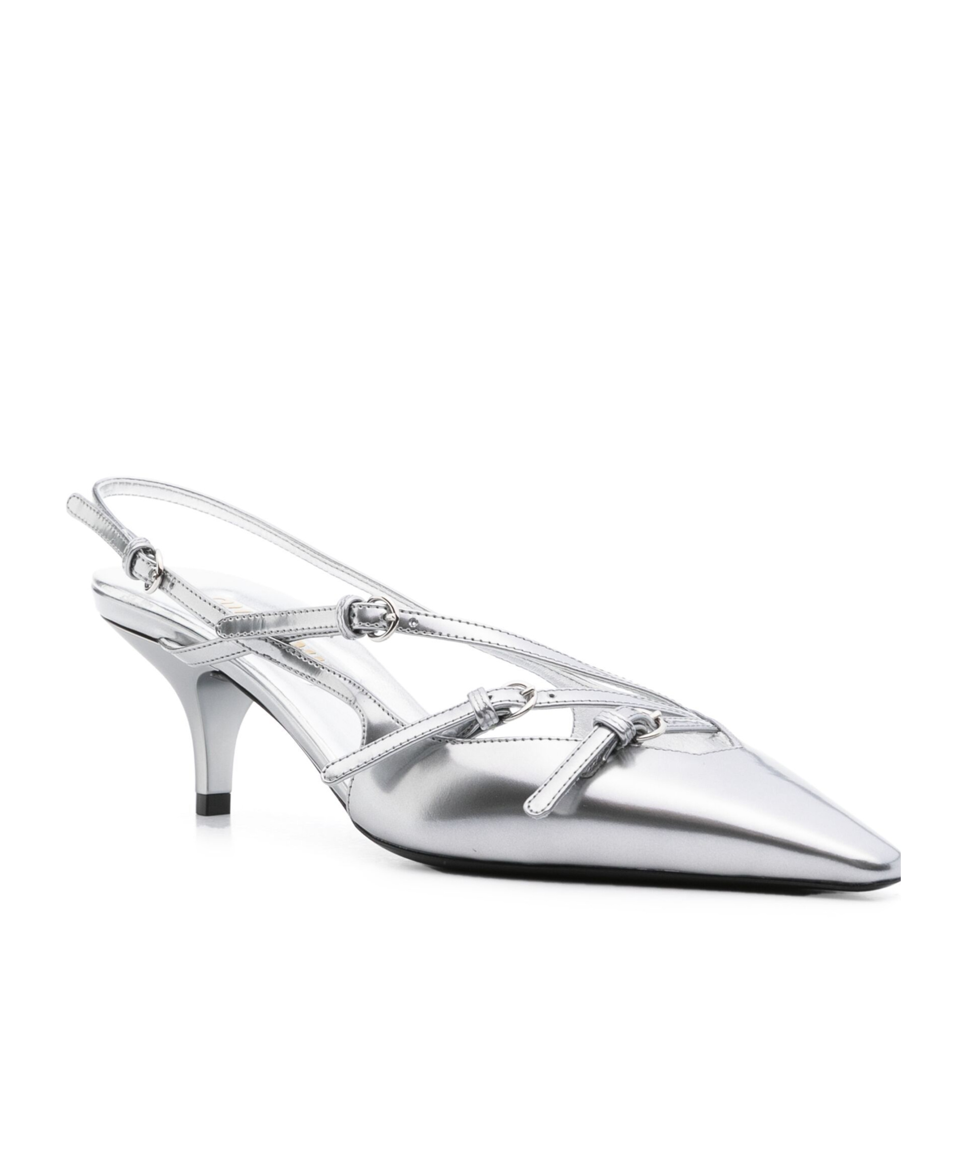 Miu Miu 55 Metallic Leather Slingback Pumps