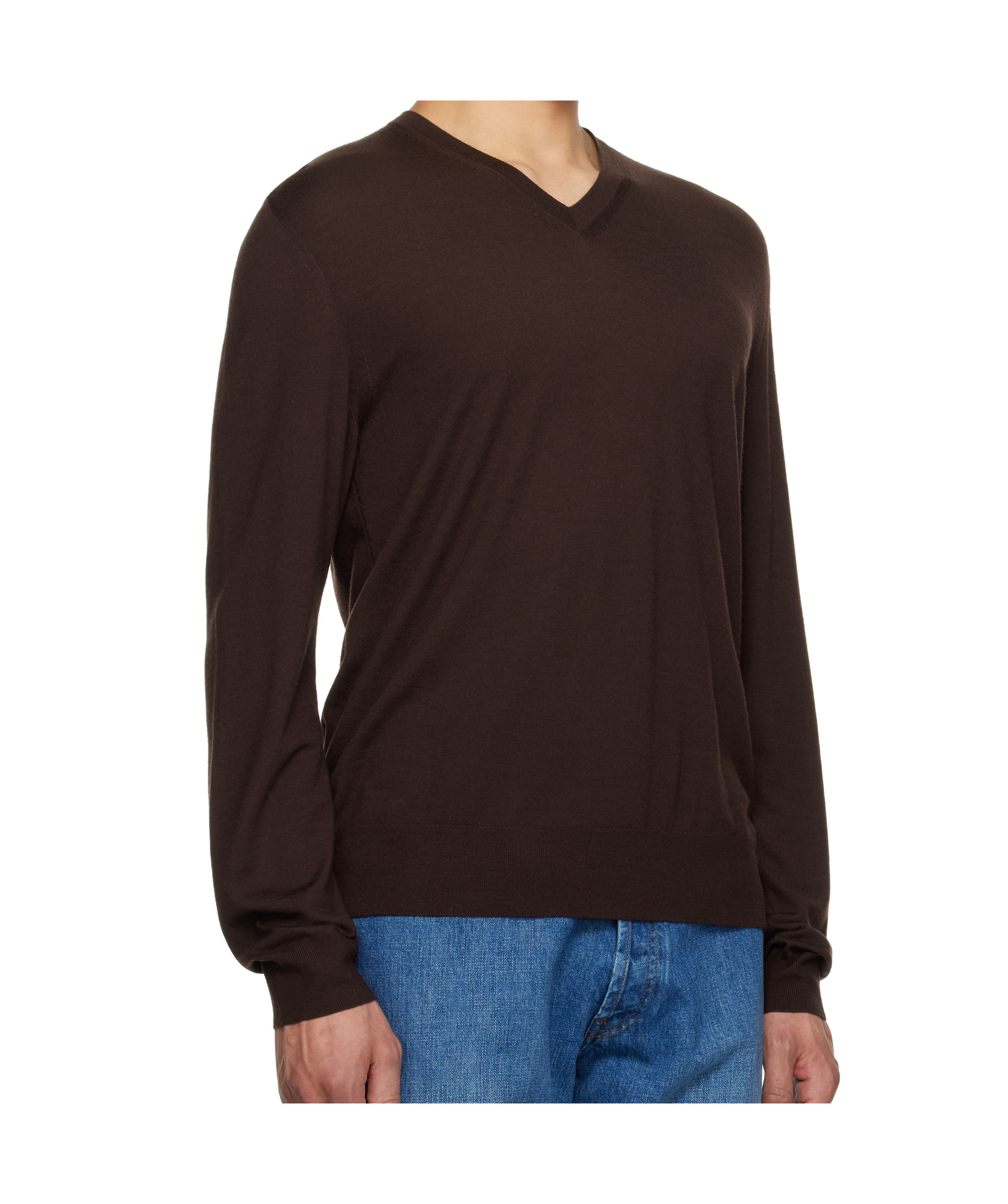 The Row Sweater V-neckline Long Sleeves In Black