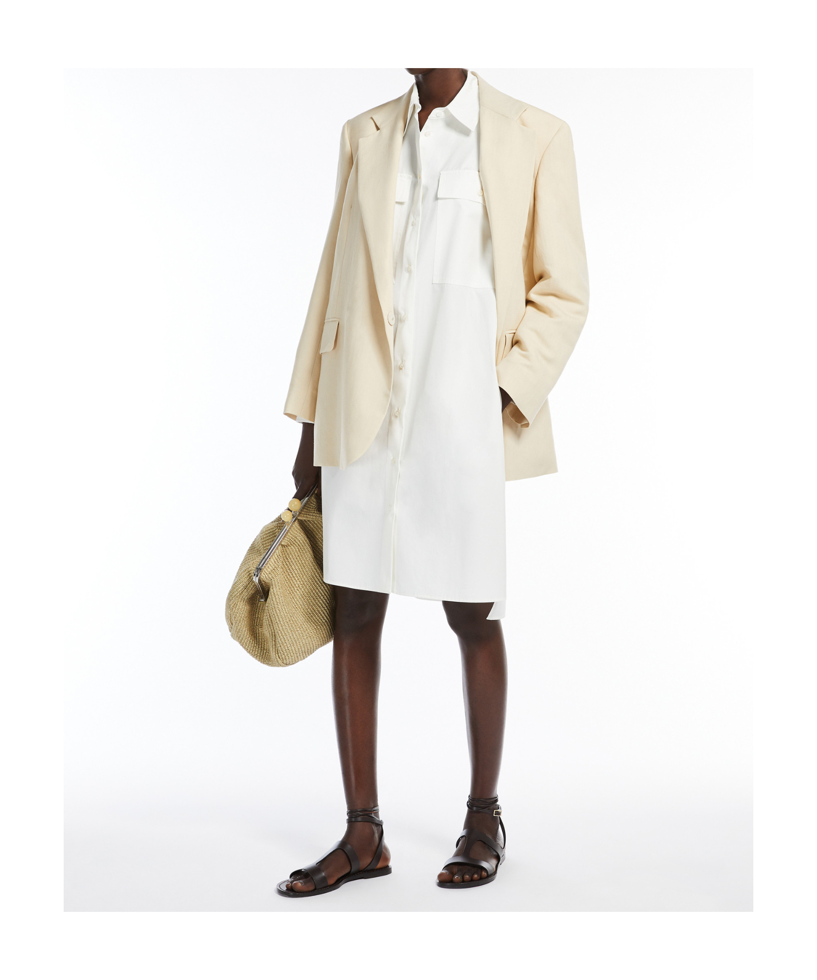 Weekend Max Mara Poplin Shirt Dress In White