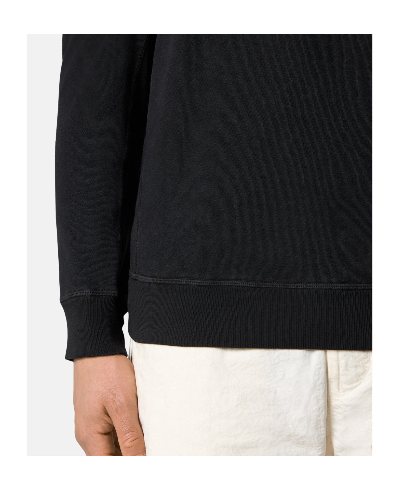 Stone Island Ribbed Crewneck Sweater With Long Sleeves In Black