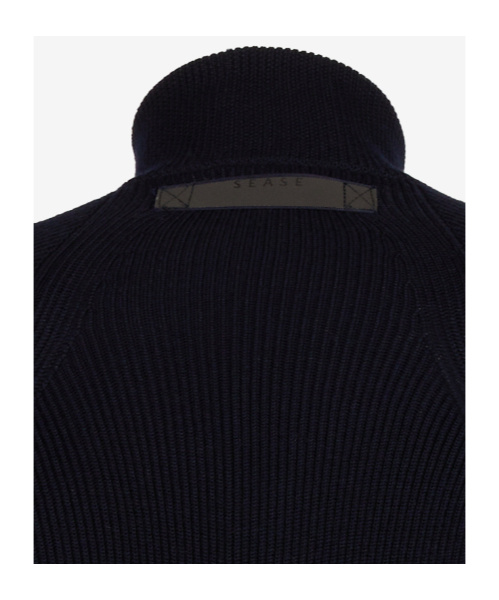 Sease Knit Hybrid Bomber In Black