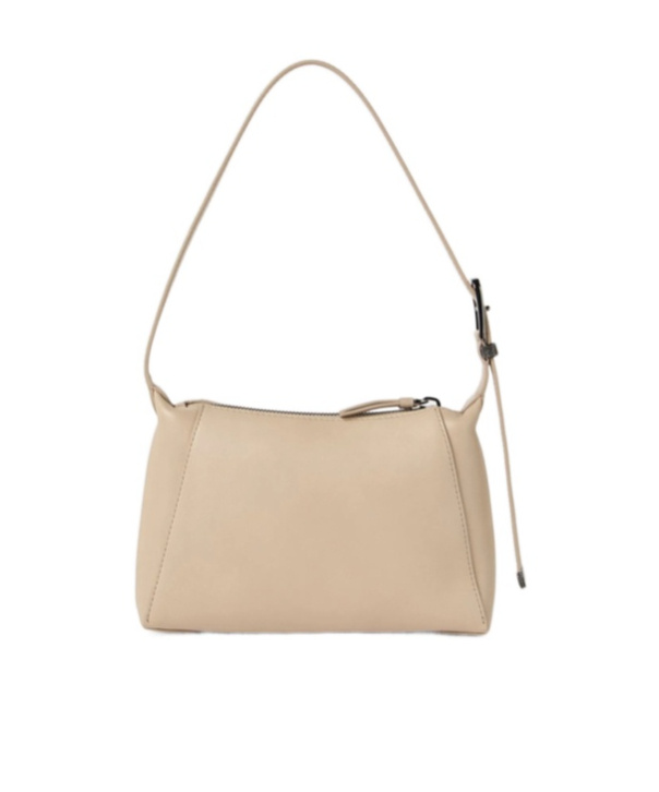 Shop Brunello Cucinelli Logo-debossed Shoulder Bag In Nude