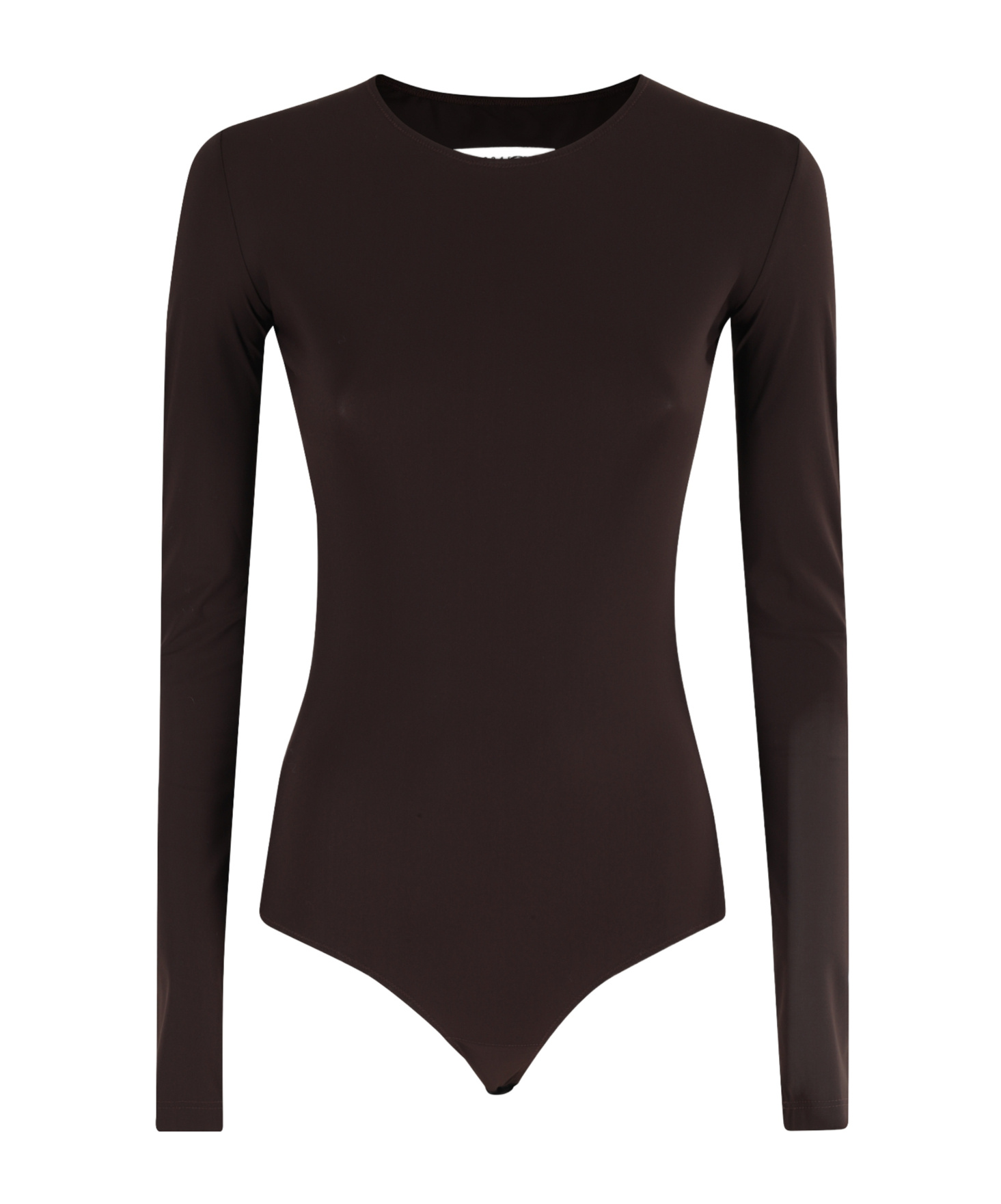 Mm6 Maison Margiela Long-sleeved Bodysuit In Brown