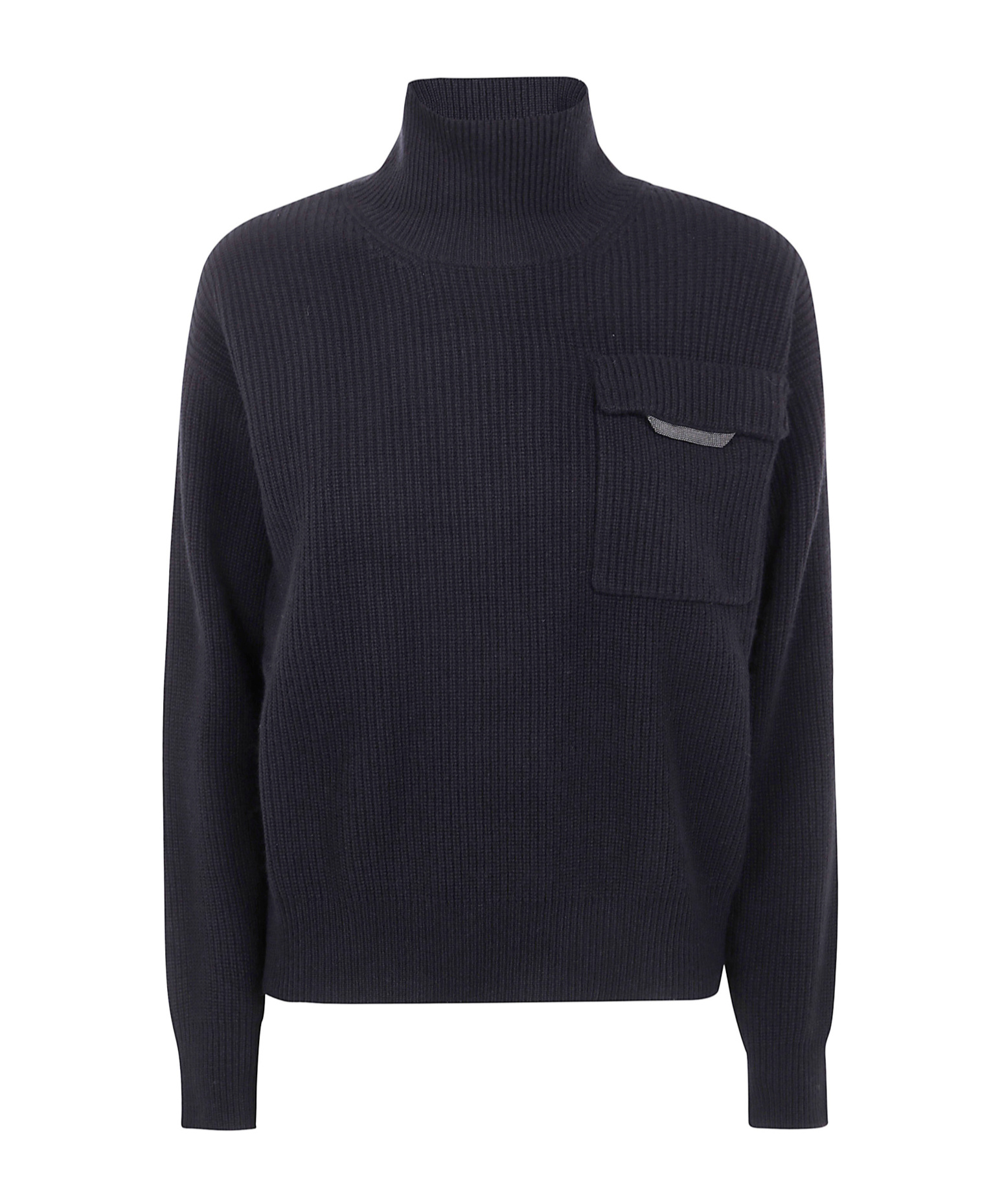 Brunello Cucinelli Cashmere Turtleneck Knit Sweater In Black