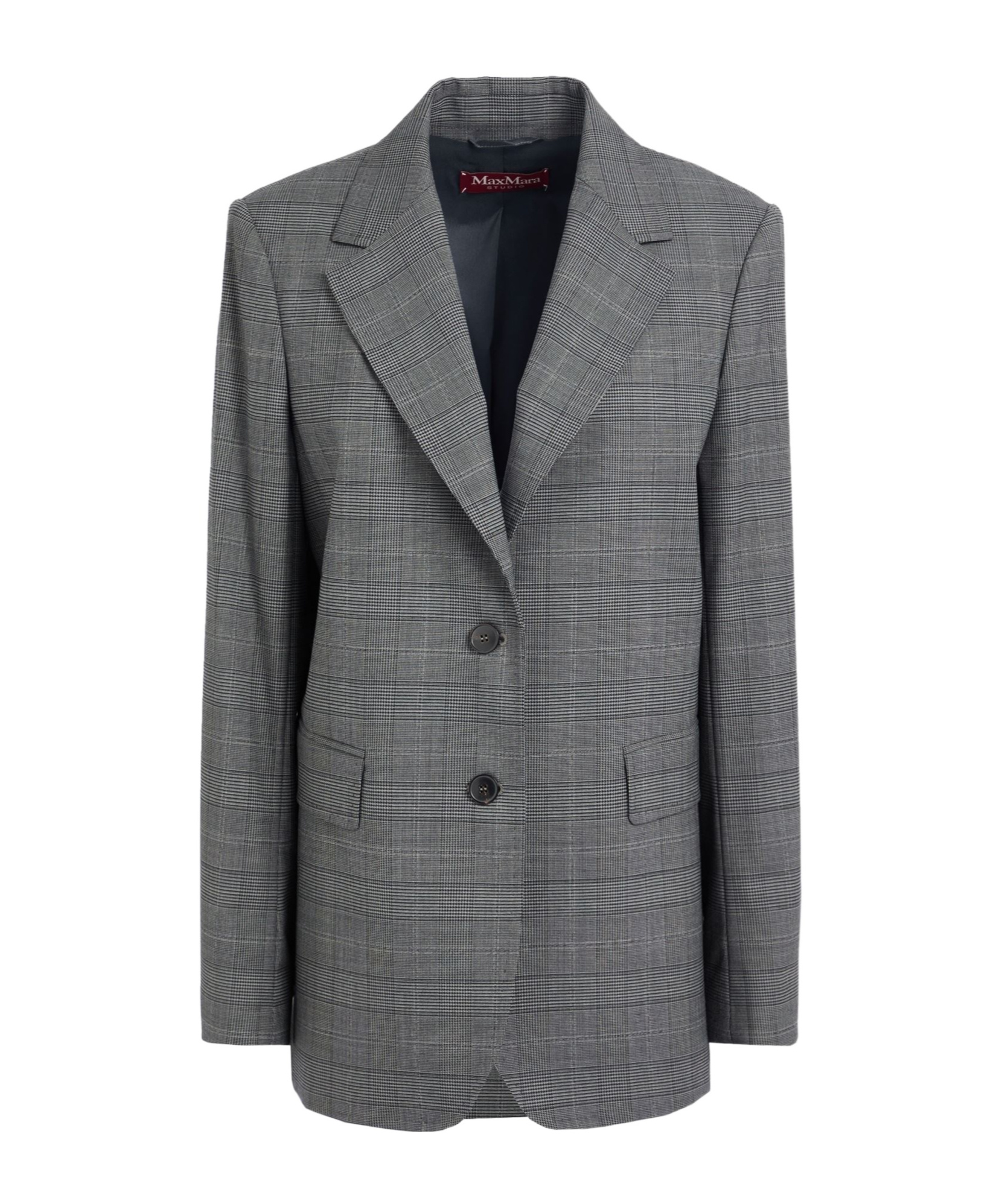 Max Mara Check Blazer In Black