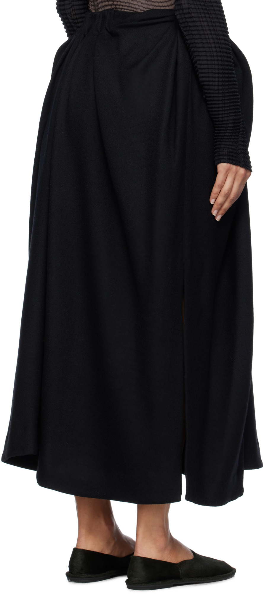 Issey Miyake Black Entwine Maxi Skirt In Black