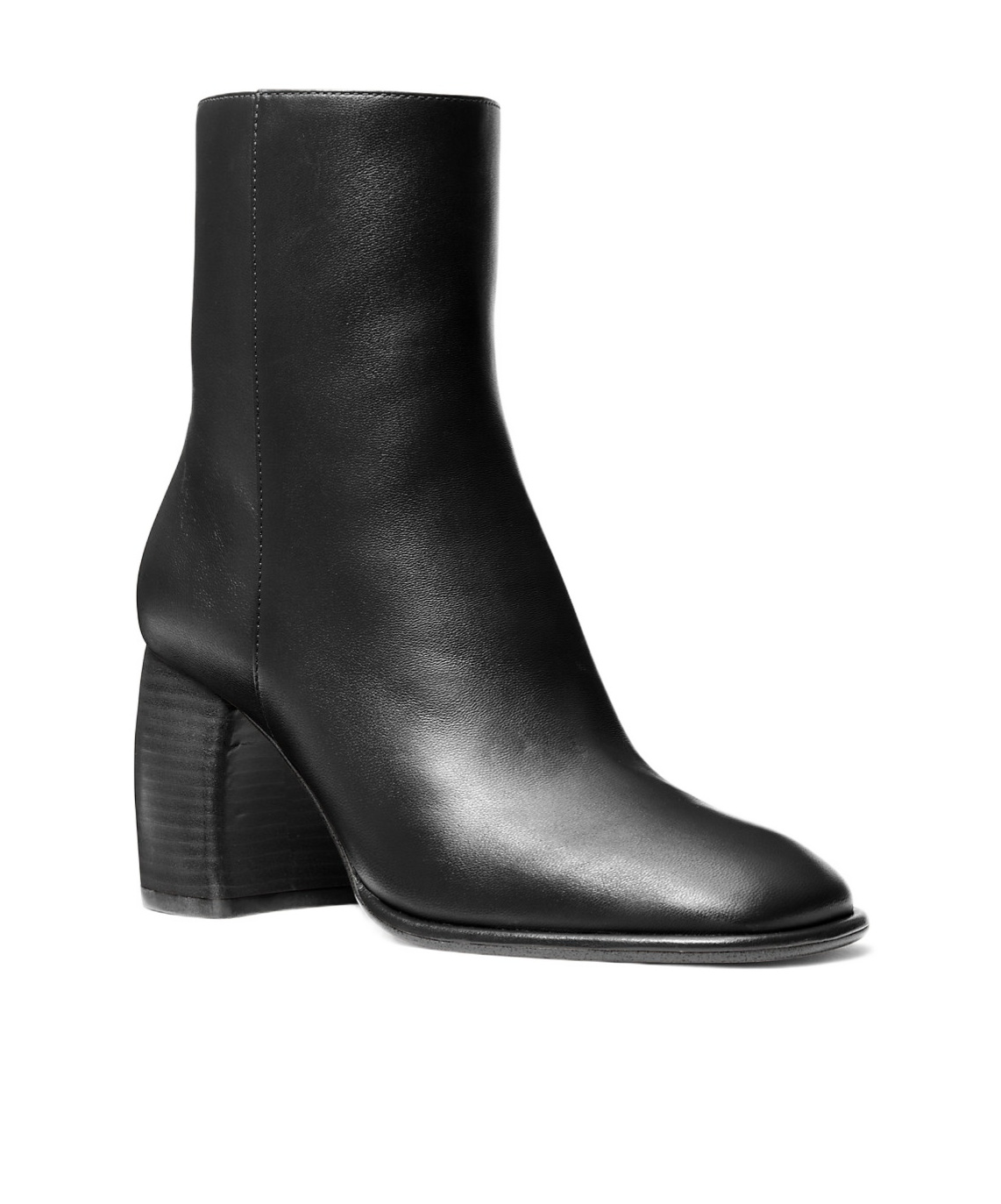 Michael Kors Leather Ankle Boots With Heel In Black