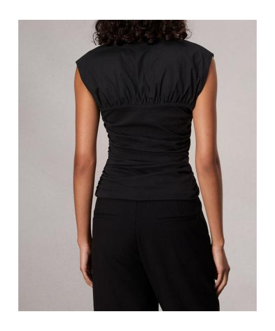 Rag & Bone Mica Banded Combo Top In Black