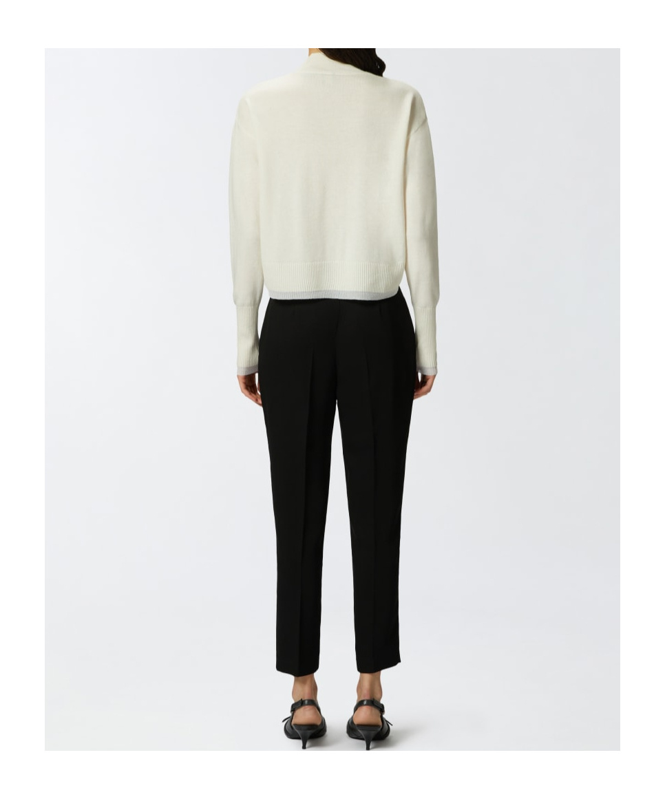 Pinko Elegant Technical Fabric Trousers In Black