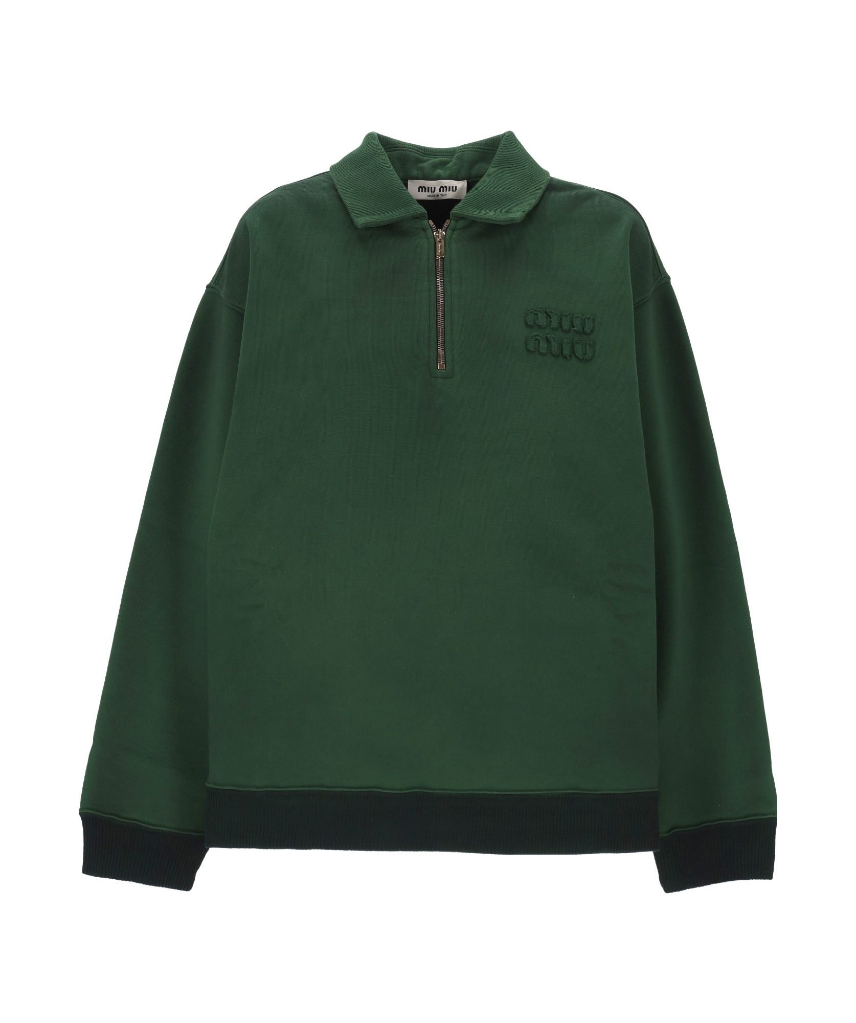 Miu Miu Long-sleeved Sweater In Green