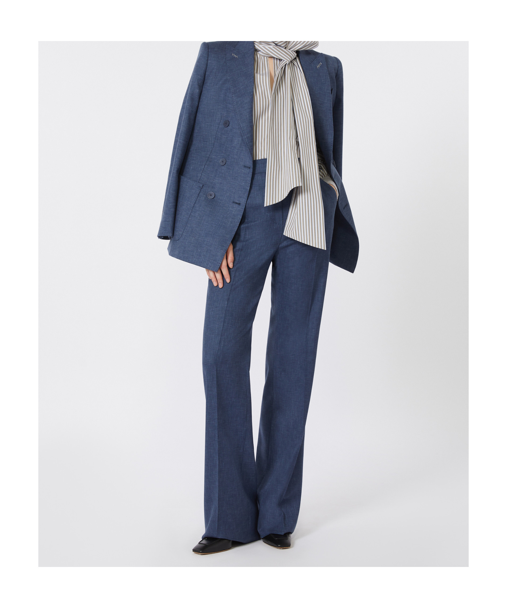 Max Mara Wool Casual Pants In Blue