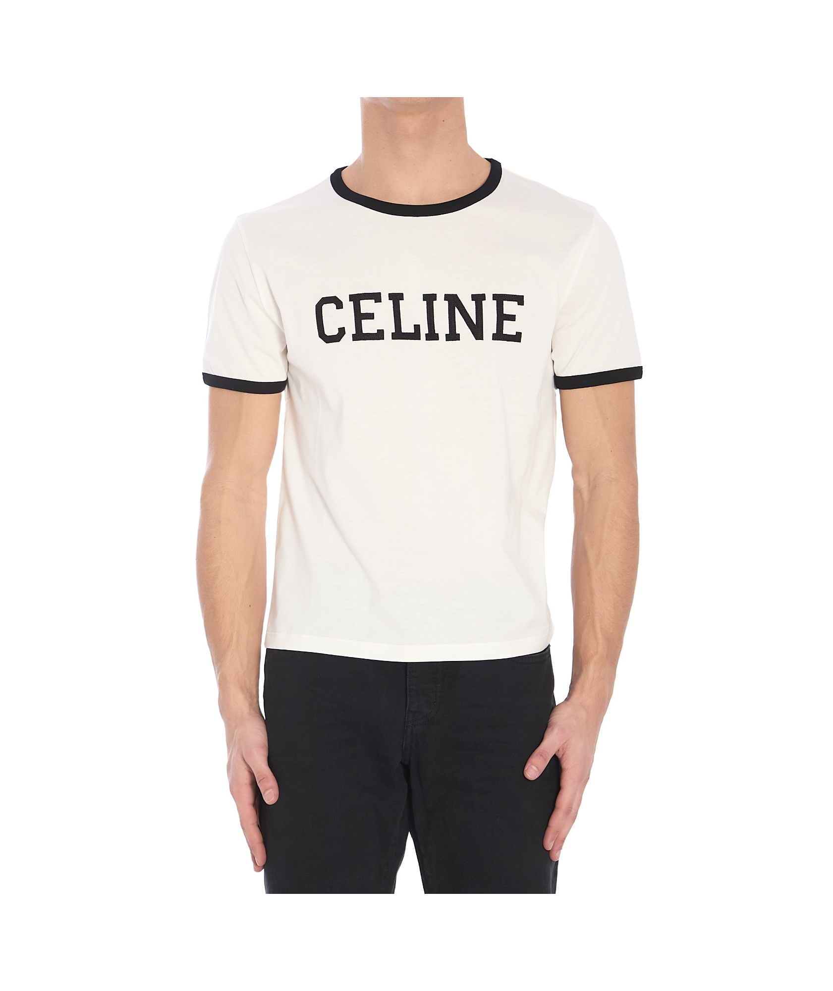 Celine Logo Short-sleeved T-shirt In White