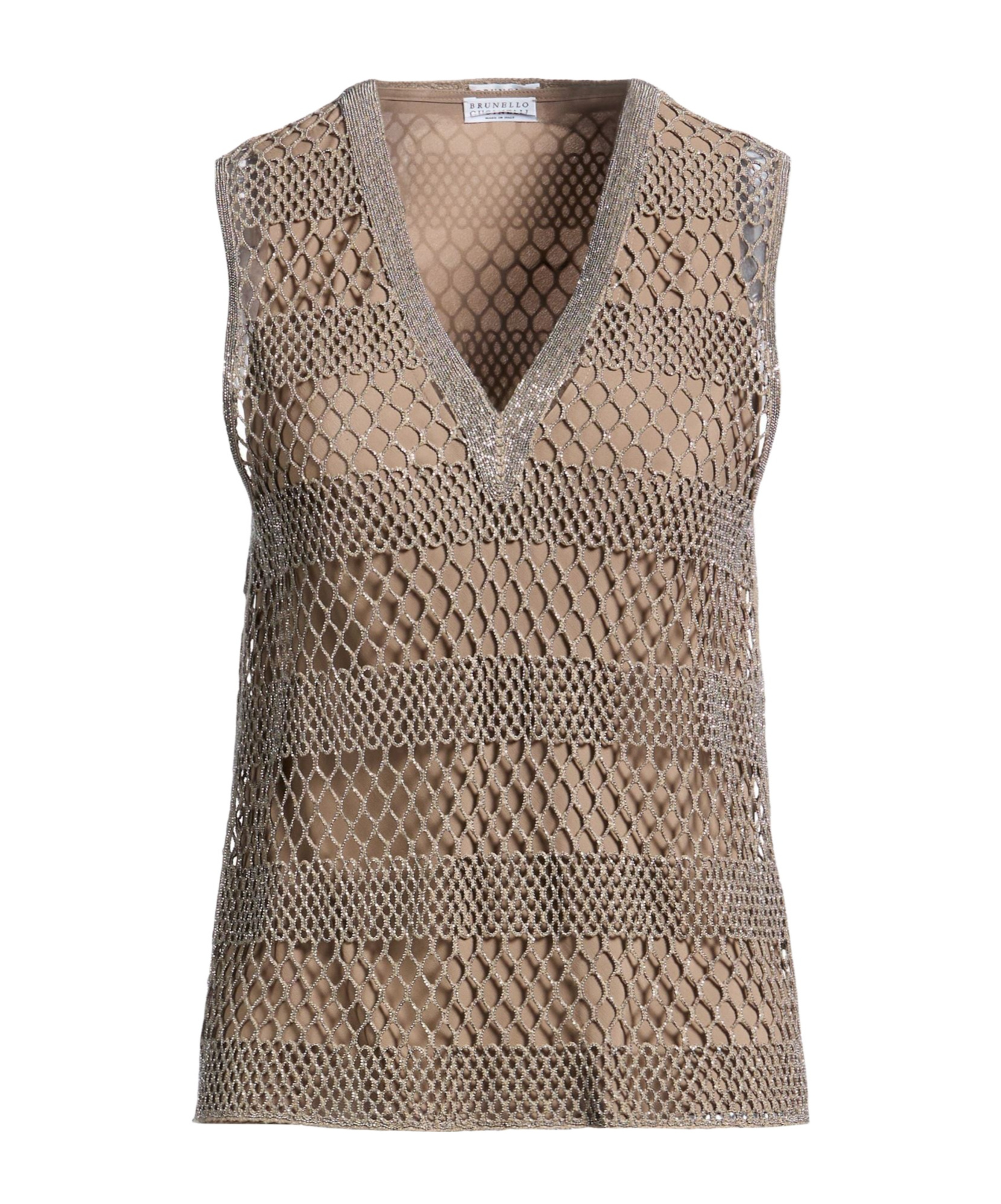 Brunello Cucinelli Solid Color Sleeveless Knit Vest In Multicolor