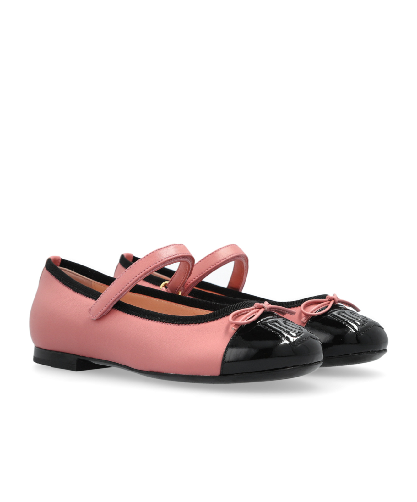 Dolce & Gabbana Logo-embossed Ballet Flats In Pink