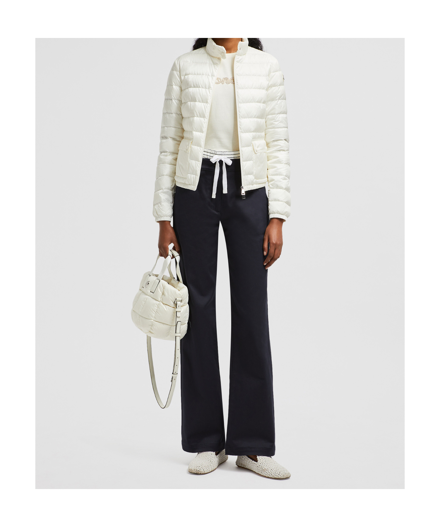 Shop Moncler Lans Packable Short Down Jacket In White