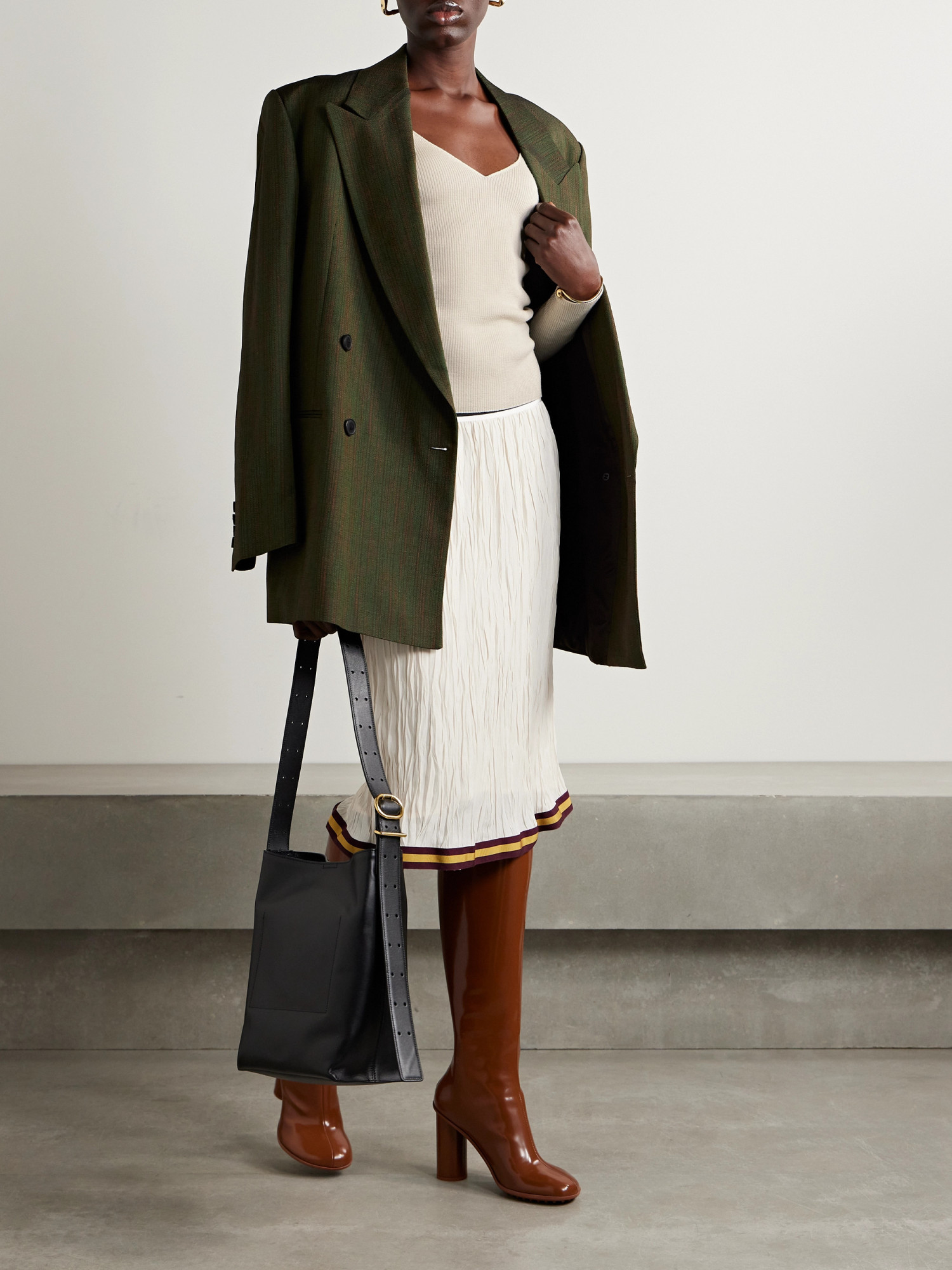 Shop Dries Van Noten Long-sleeved Sweater In Nude