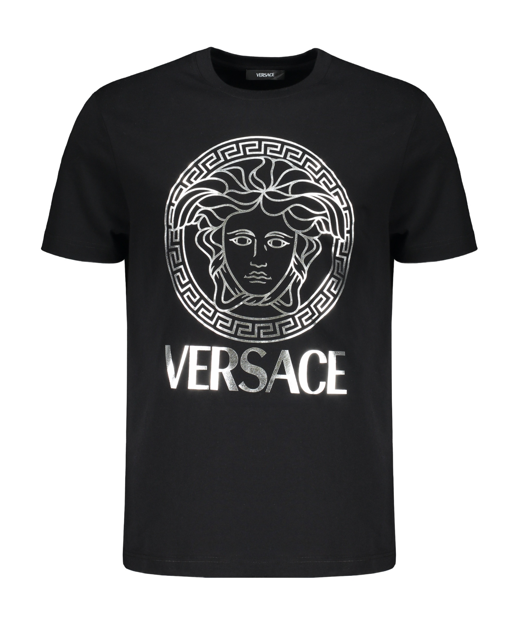 Versace Printed Cotton T-shirt In Black
