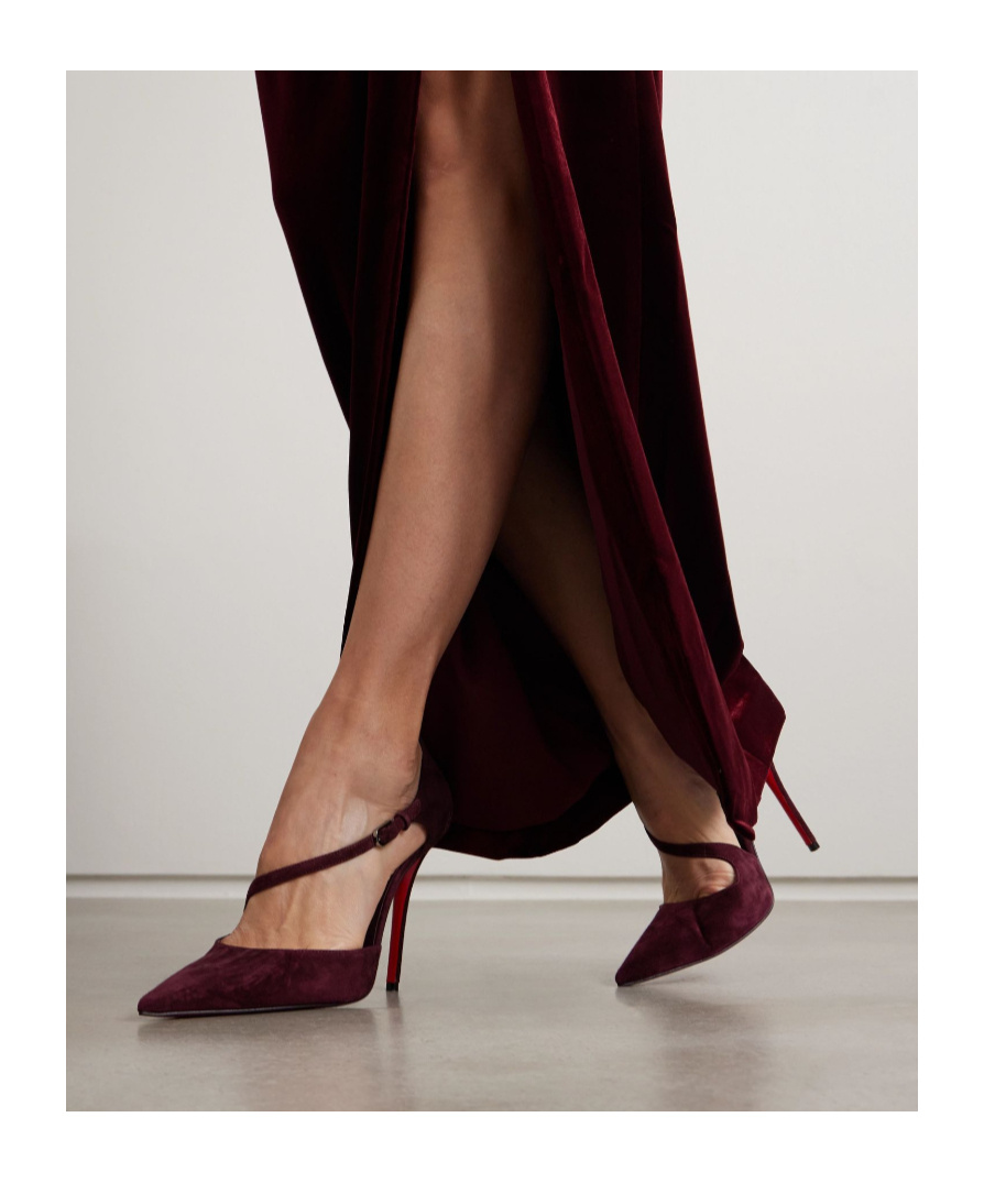 Christian Louboutin Pointed High Heels In Burgundy