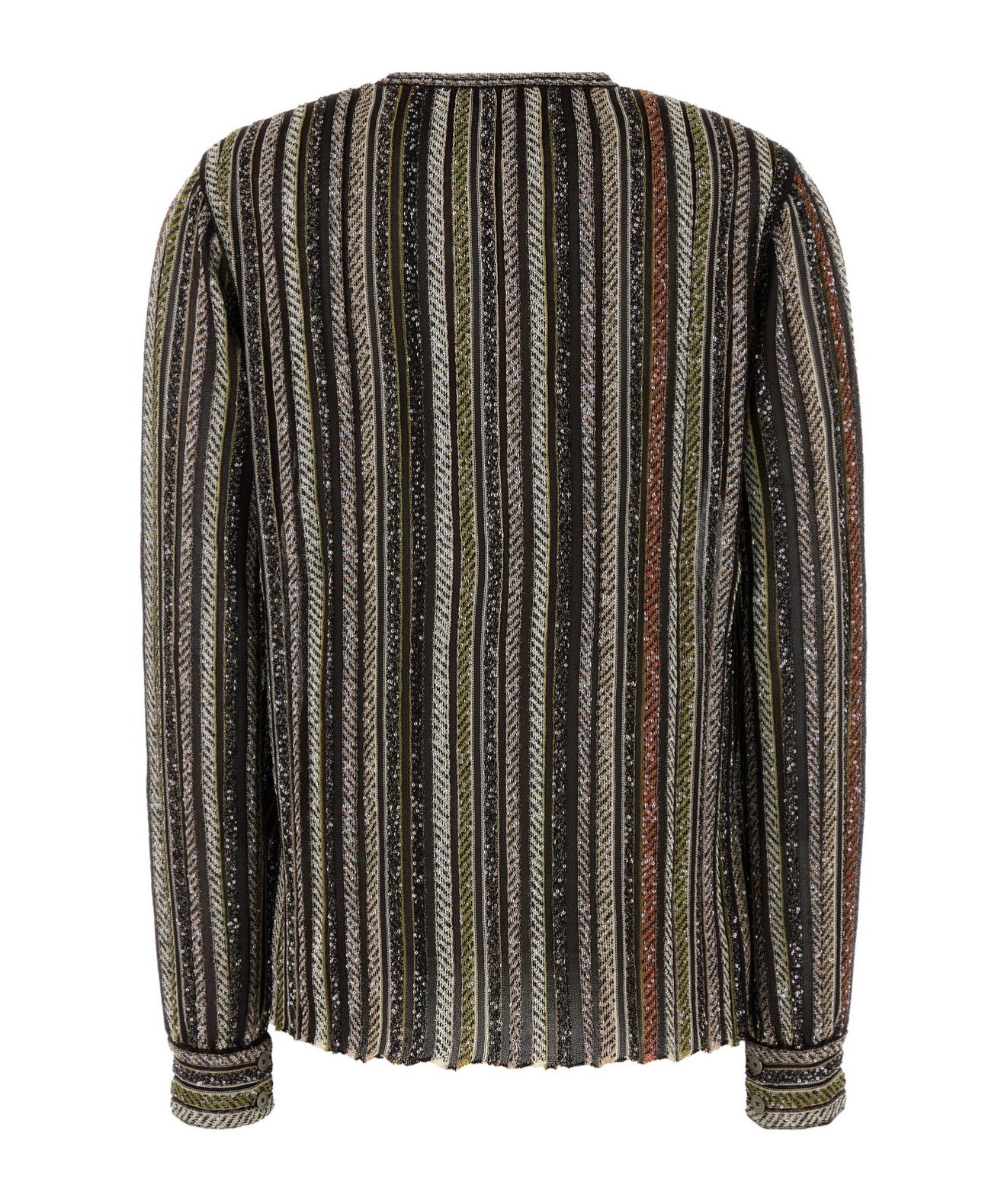 Missoni Knit Shirt Embroidered Striped Pattern In Multi