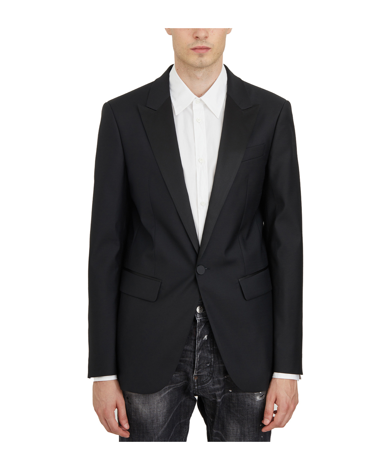 Dsquared2 Silk And Wool Blazer Berlin In Black