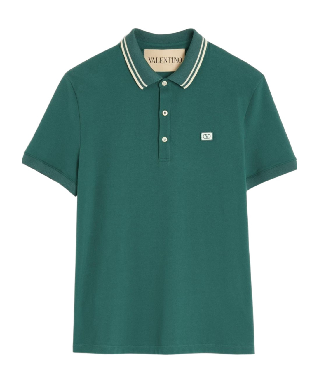 Valentino Polo Jersey Regular Embroidered Dreamatic In Green