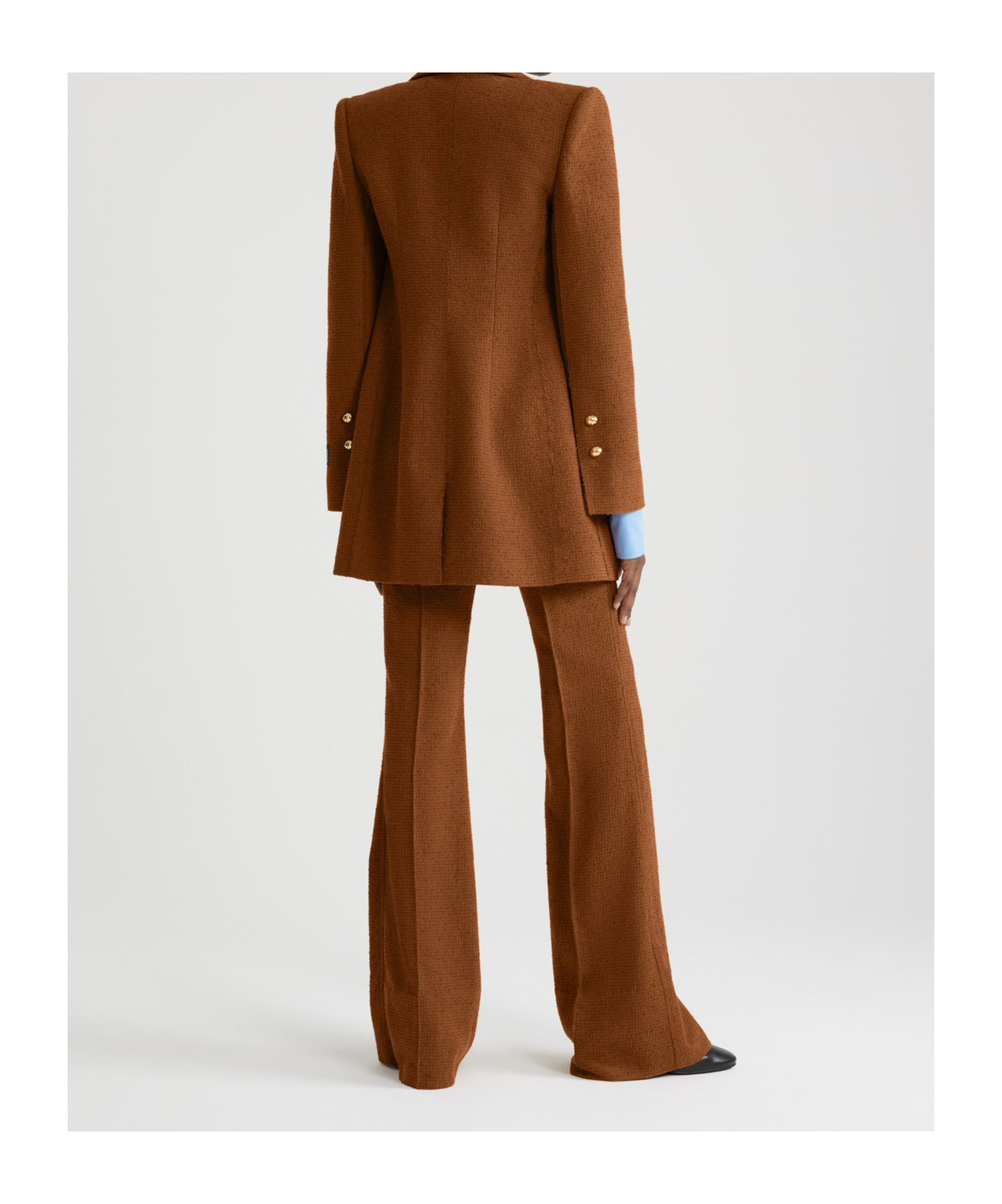 Shop Patou Wool-organic Cotton-blend Jacket In Brown
