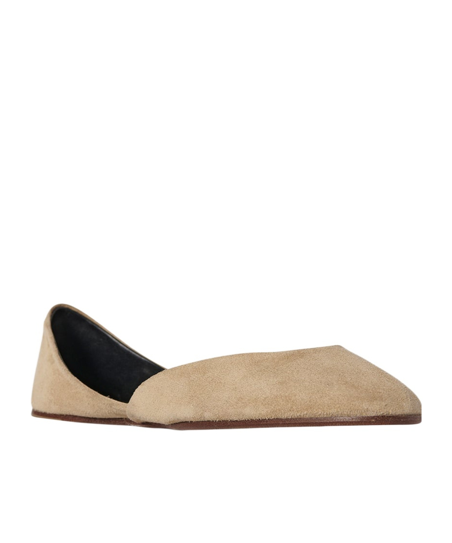 The Row Suede Gemma Ballet Flats In Green