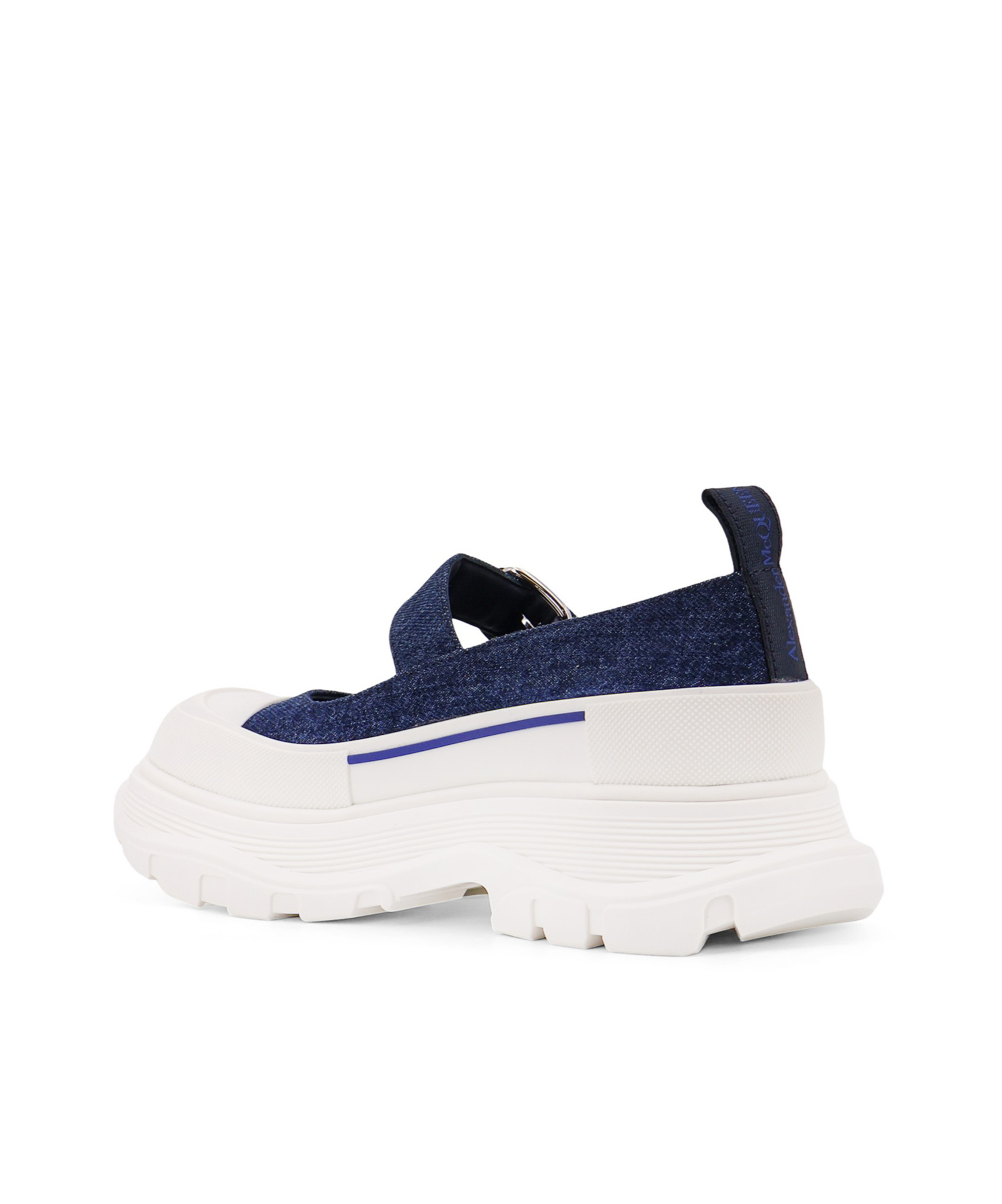 Alexander Mcqueen Denim Mary Jane Shoes In White