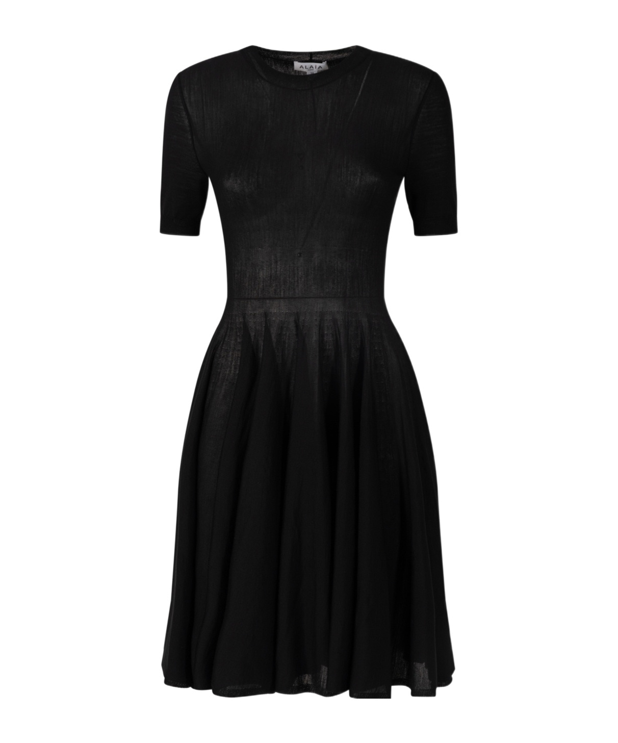 Alaïa Skater Short-sleeved Wool Dress Clothing In Black