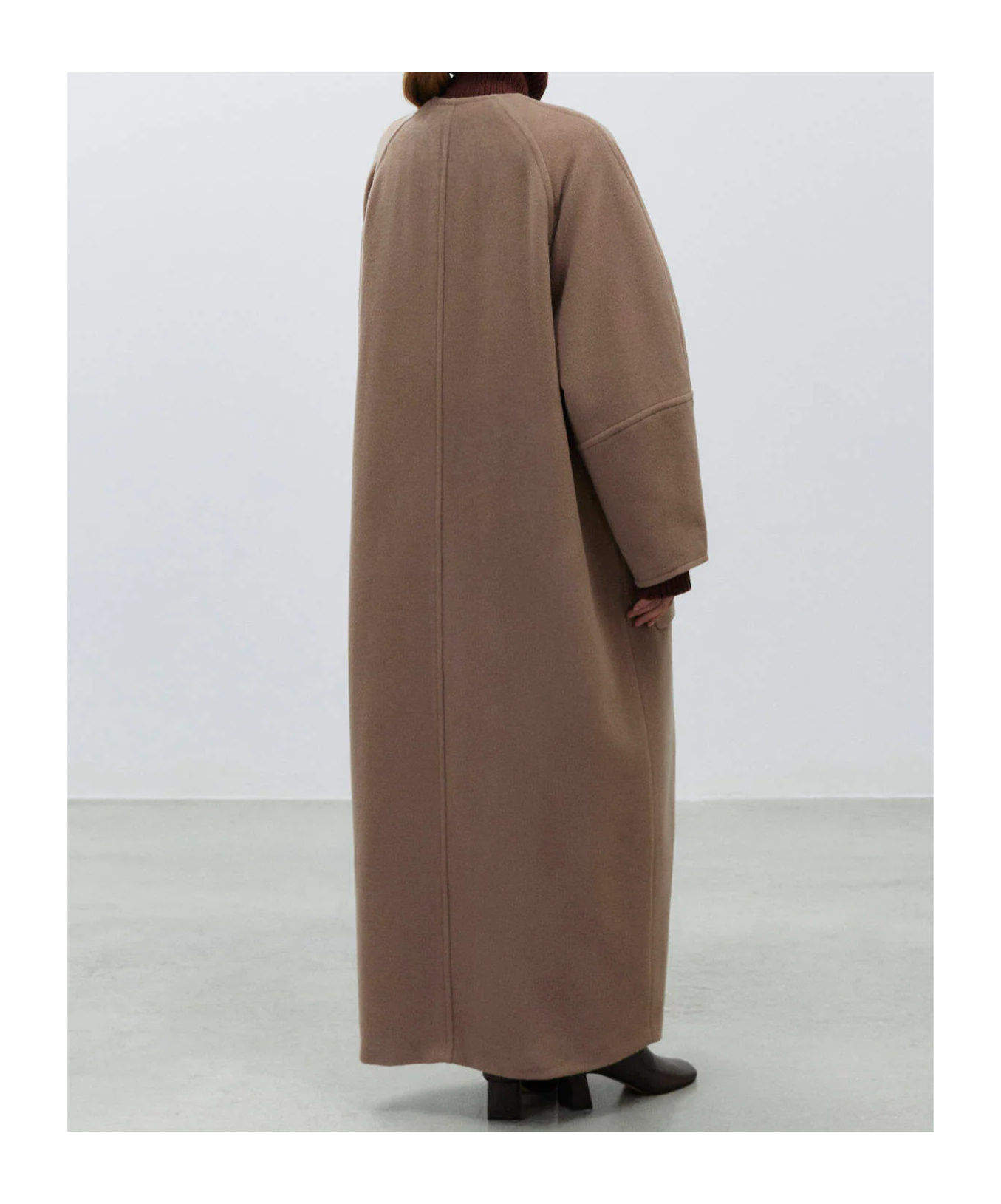 Alysi Single-breasted Coat In Brown
