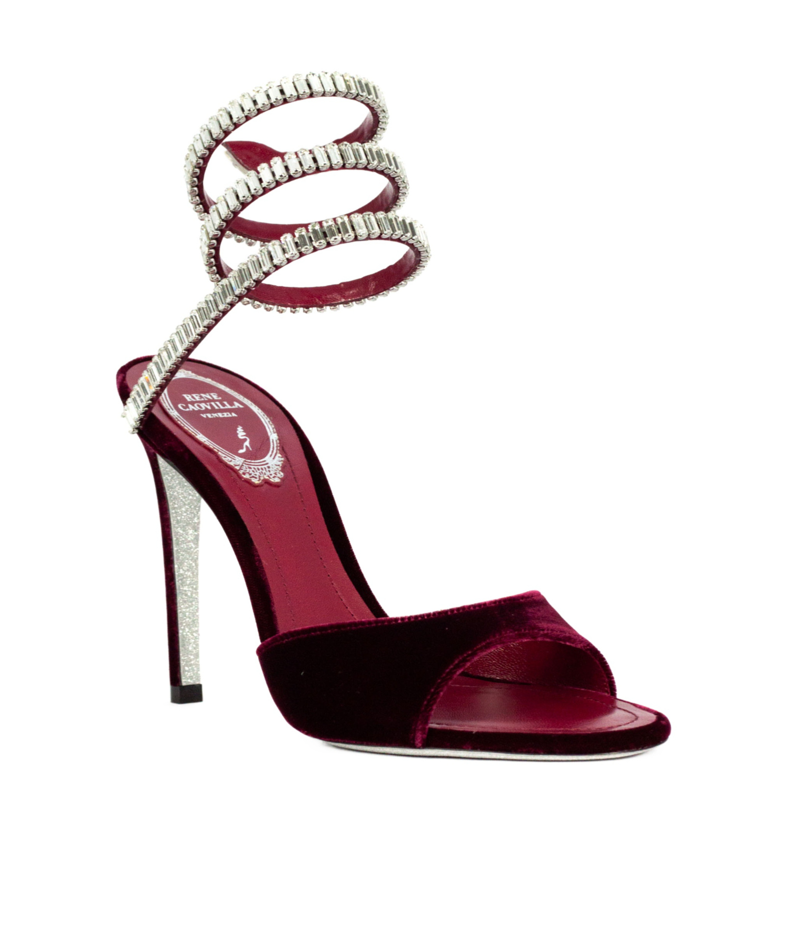 René Caovilla Round-toe High-heeled Sandals In Red