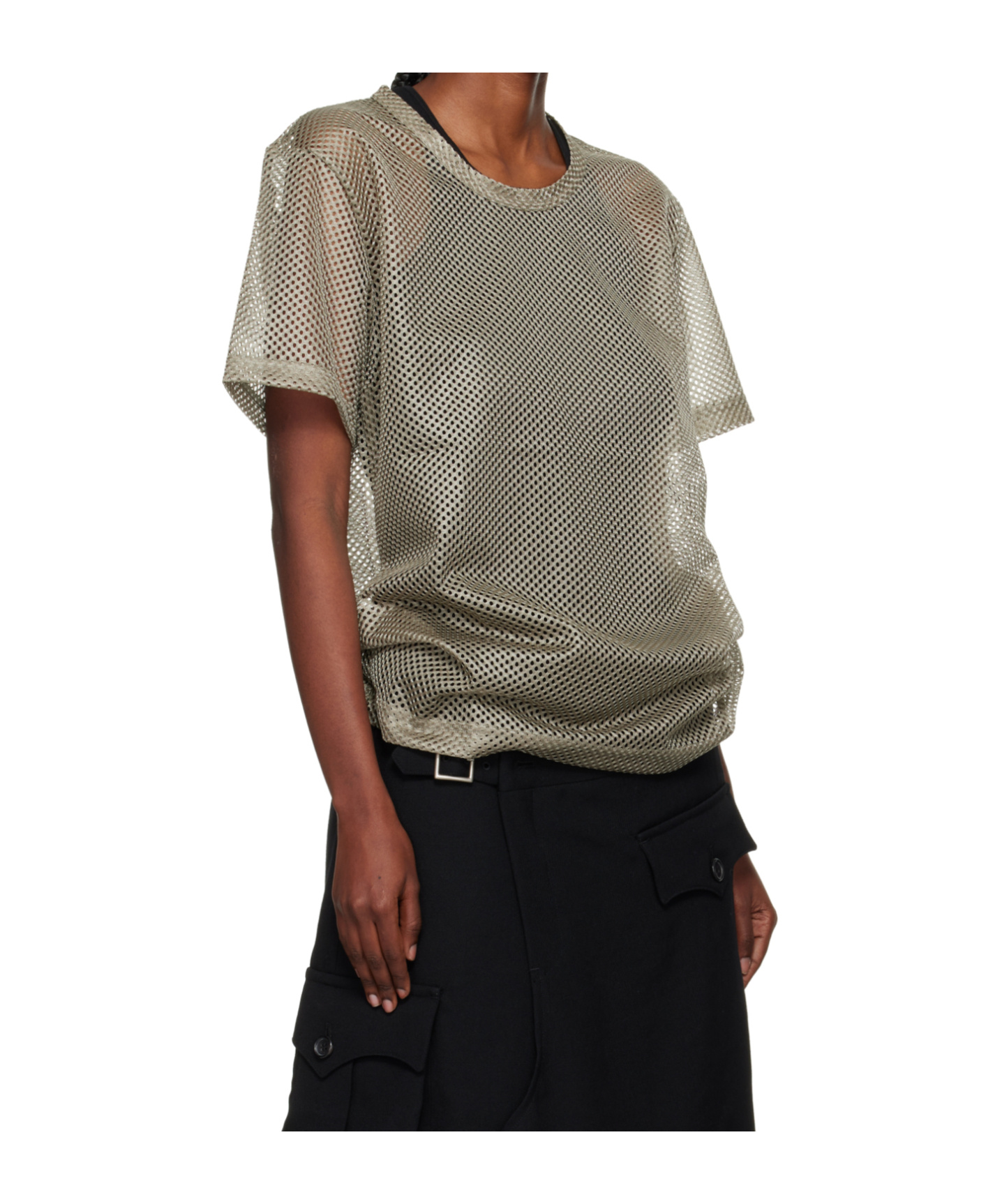 Comme Des Garçons Mesh T-shirt In Gray