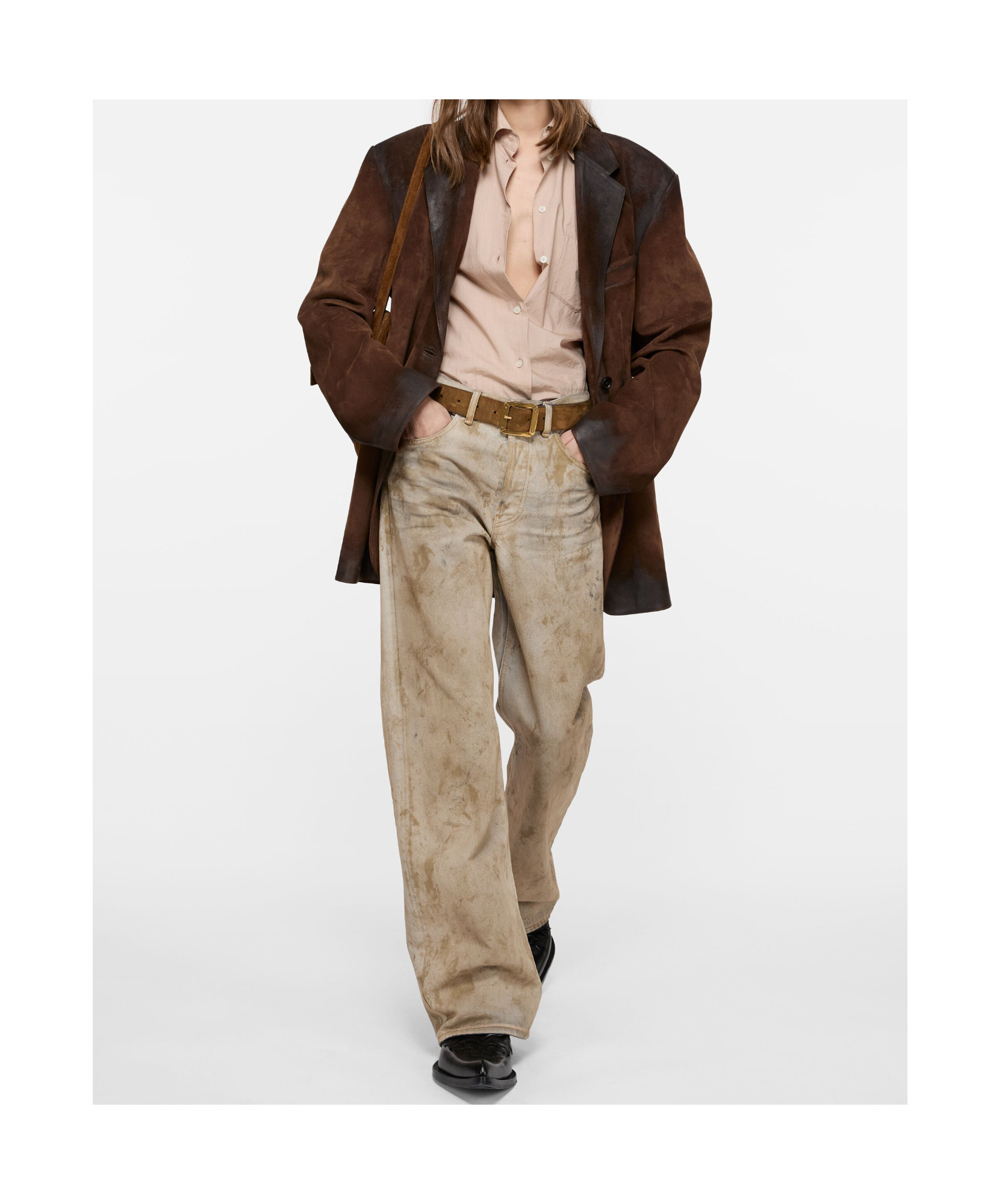 Acne Studios Belt Loop Jeans In Neutral