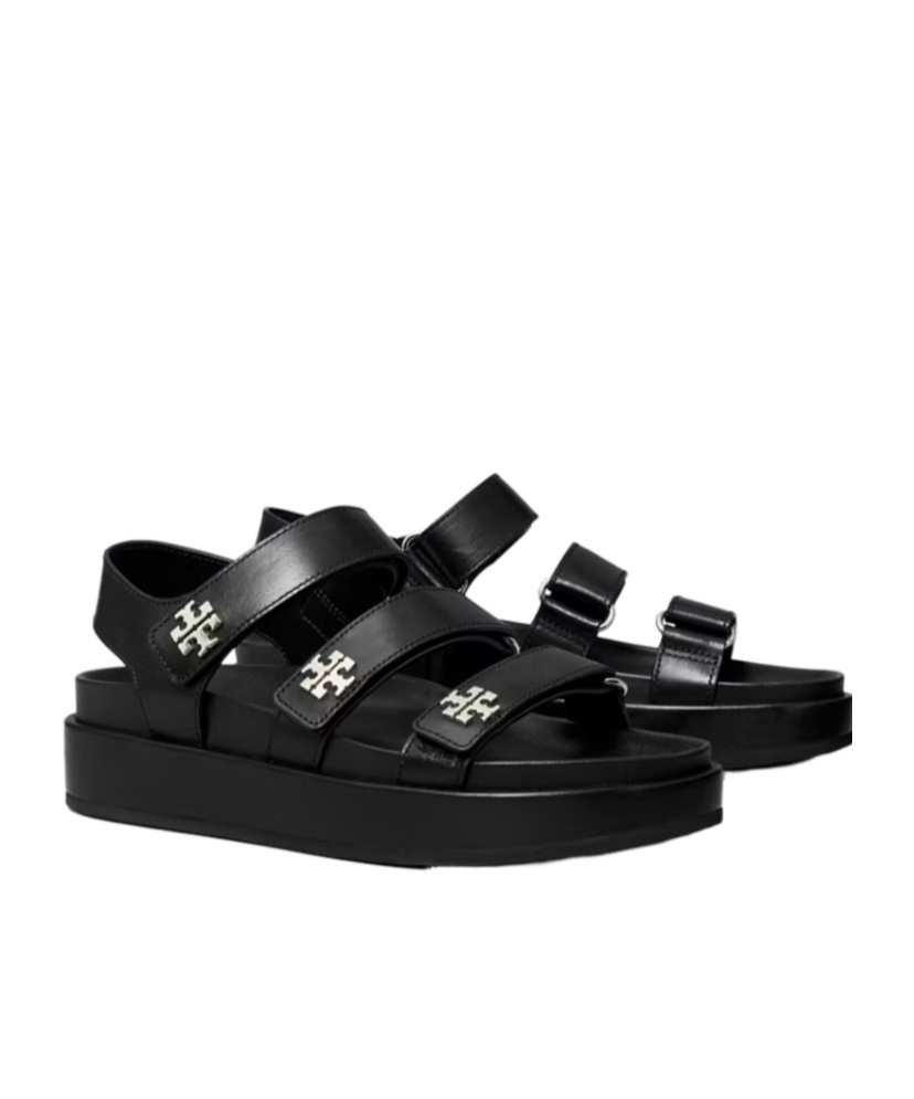 Tory Burch Kira Slingback Platform Sport Sandal In Black