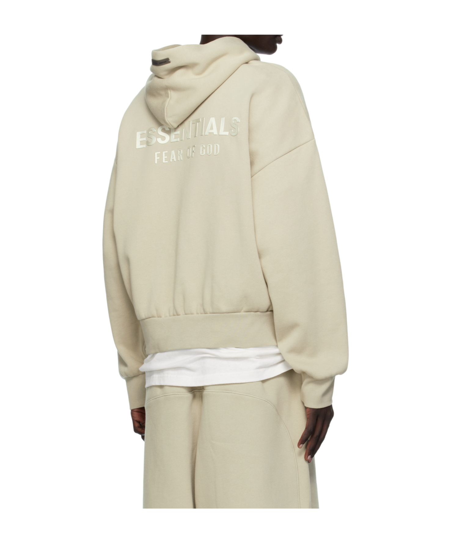 Essentials Beige Classic Fit Fleece Hoodie In Neutral