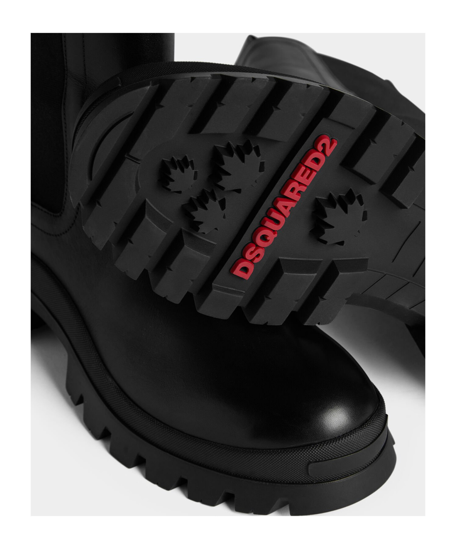 Dsquared2 Leather D2 Statement Chelsea Booties In Black