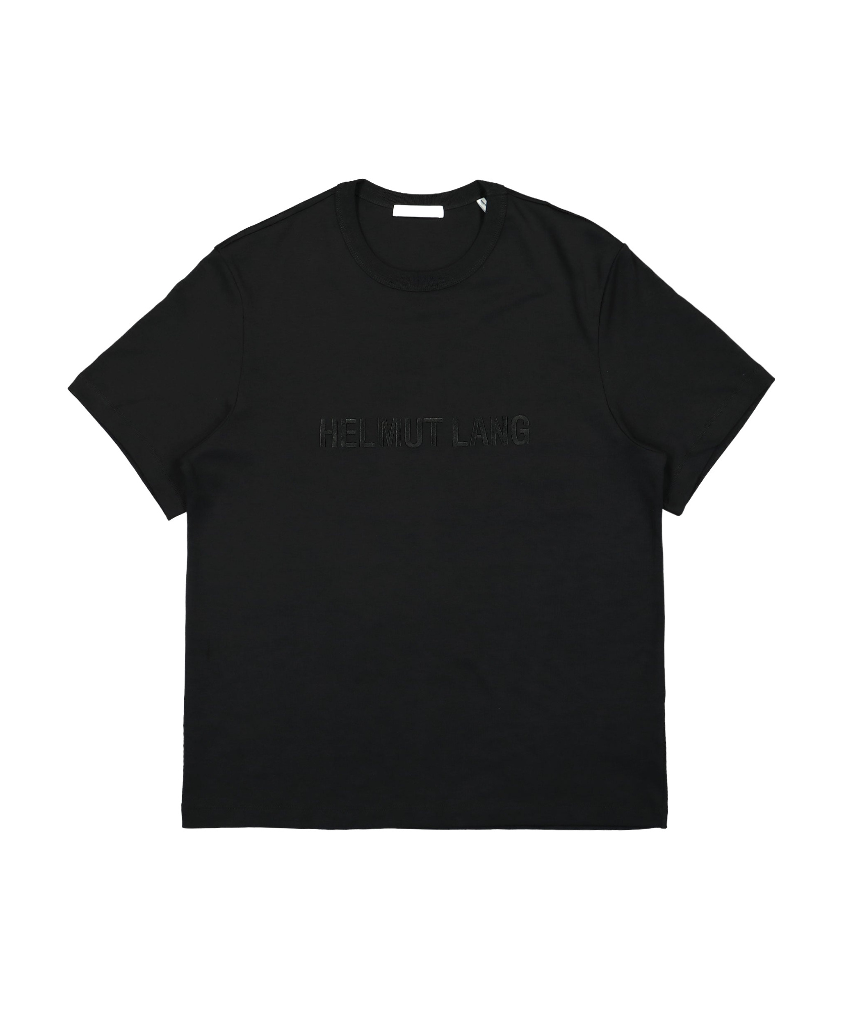 Helmut Lang Logo Embroidered Cotton T-shirt In Black