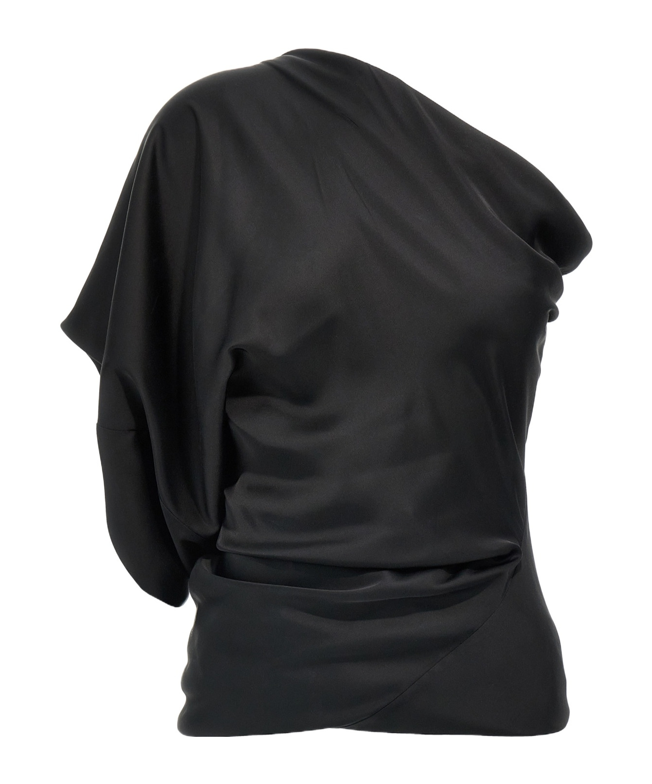 Rick Owens Asymmetrical Neckline Top In Black