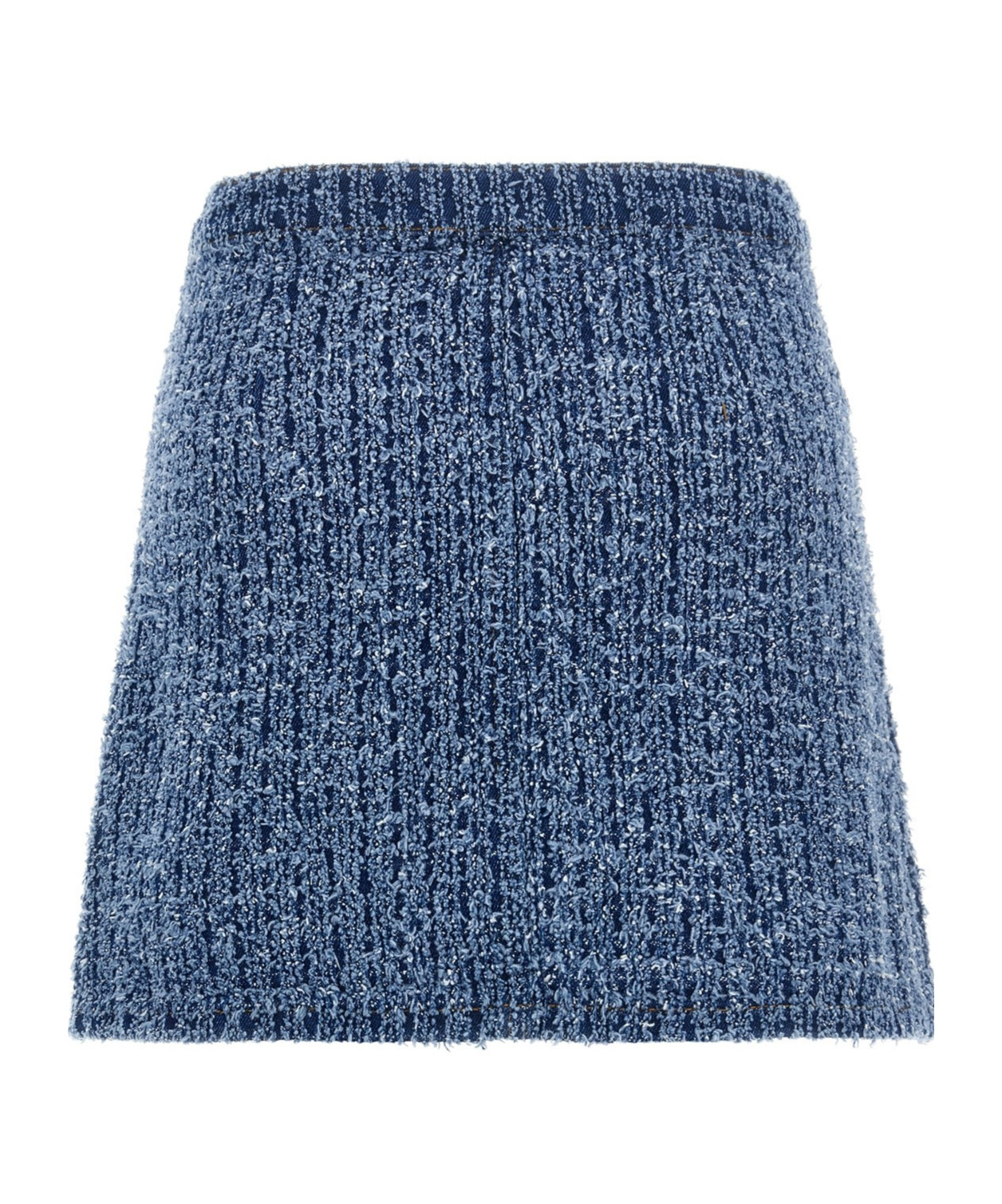 Self-portrait Light Blue Mini Skirt With Patch Pockets In Blue