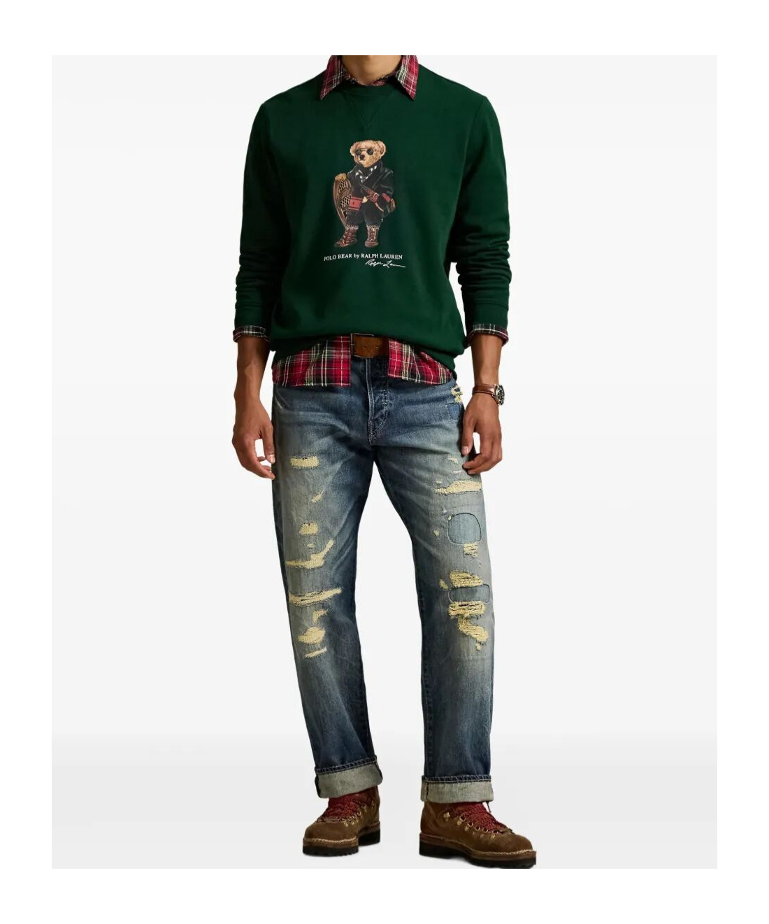 Polo Ralph Lauren Polo Bear Fleece Crew Neck Sweatshirt Clothing In Burgundy