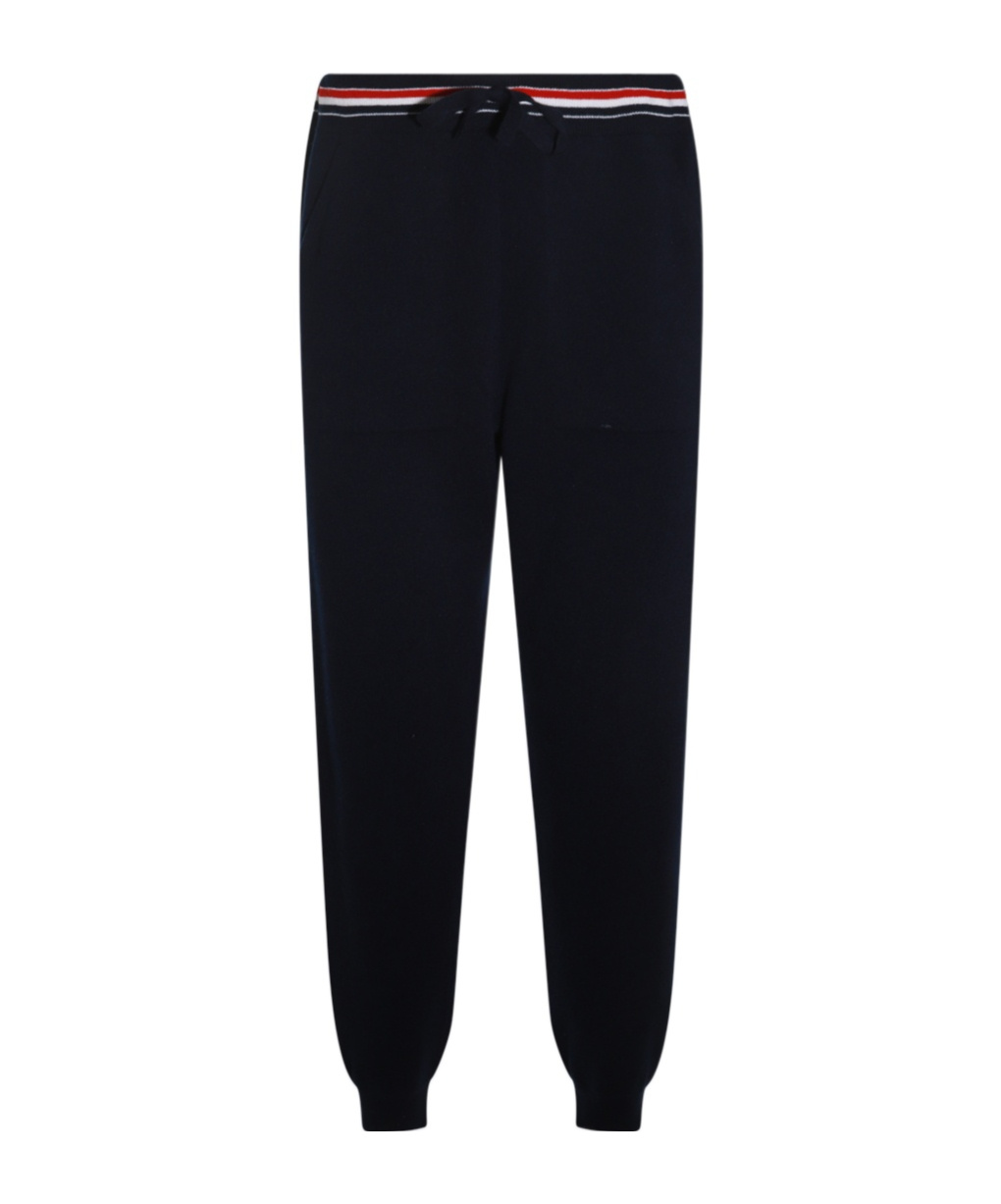 Thom Browne Rwb Stripe Detailed Drawstring Pants In Black