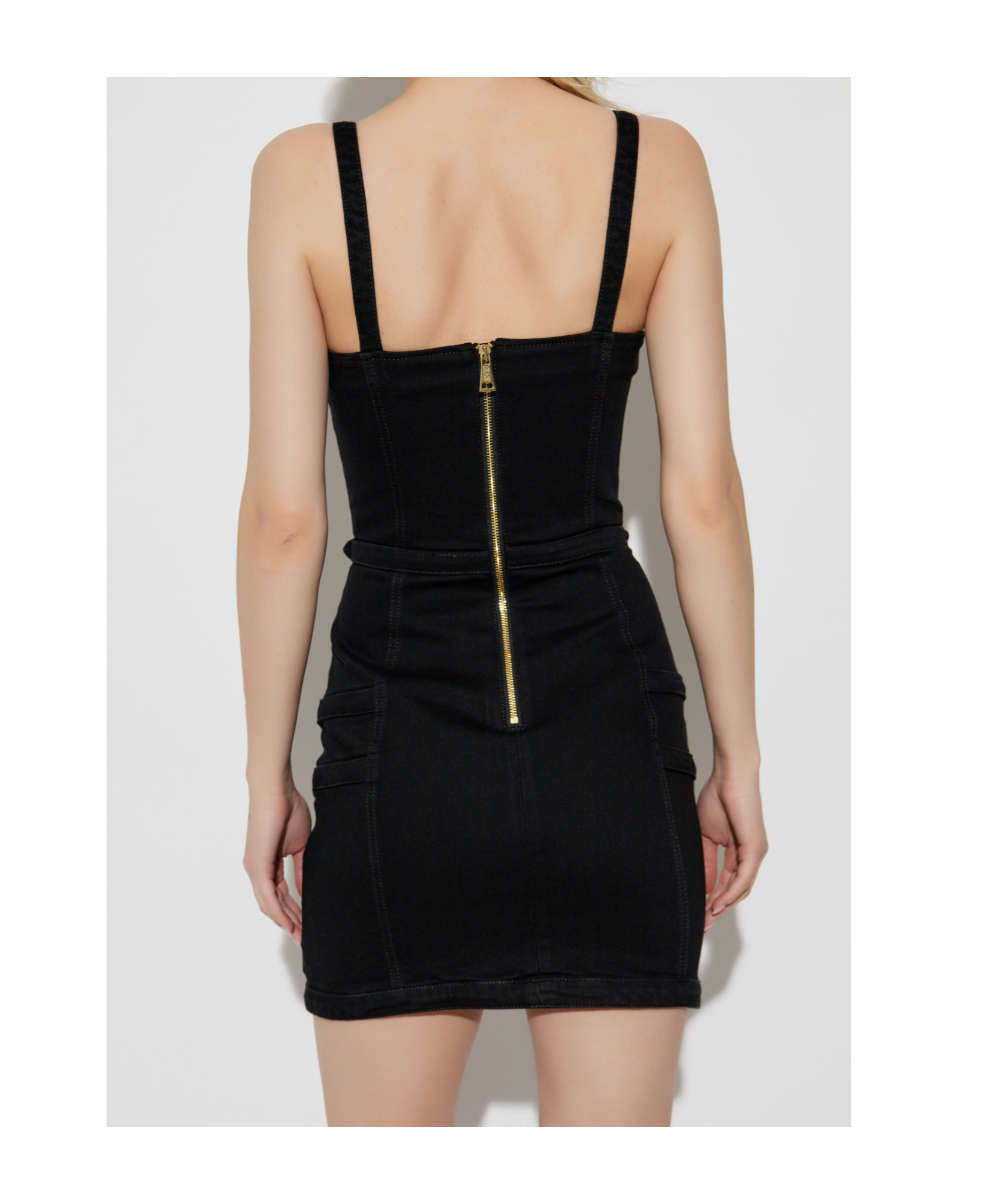 Versace Jeans Suspender Dress In Black