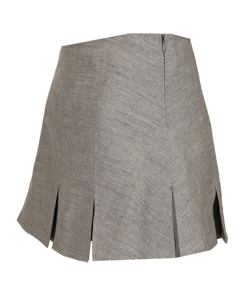 Shop Durazzi Milano Pleated Tailored Miniskirt In Grey