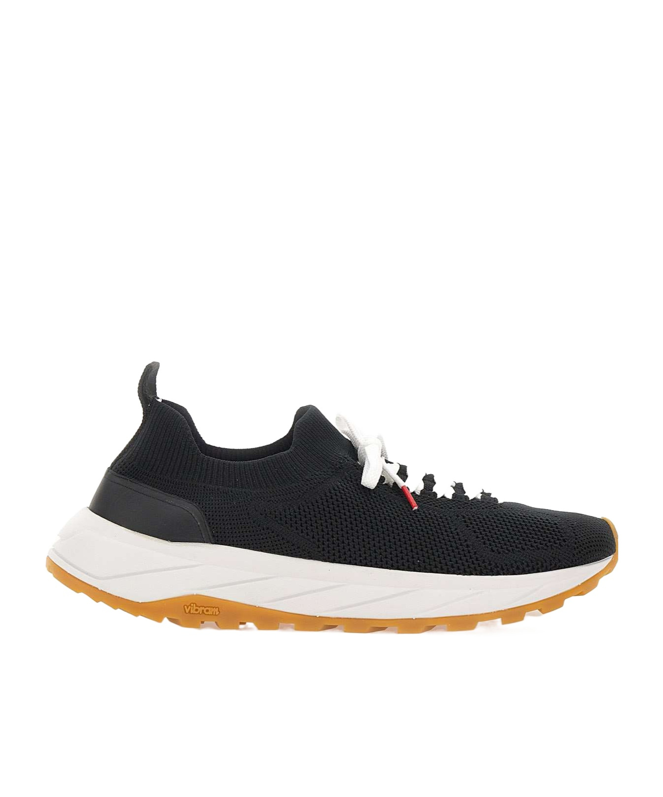 Kiton Leather-insert Sneakers In Black